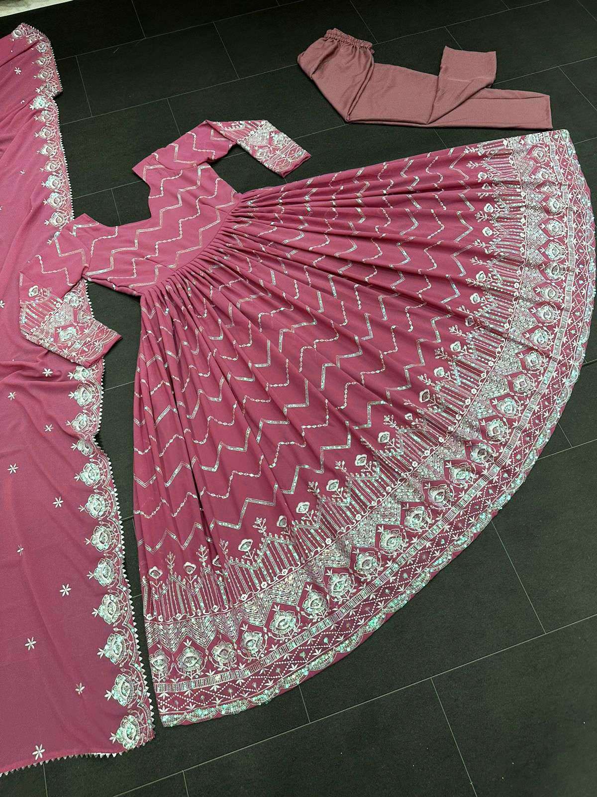 1294 By Fashid Wholesale Beautiful Anarkali Suits Colorful Stylish Fancy Casual Wear & Ethnic Wear Organza Silk Dresses At Wholesale Price