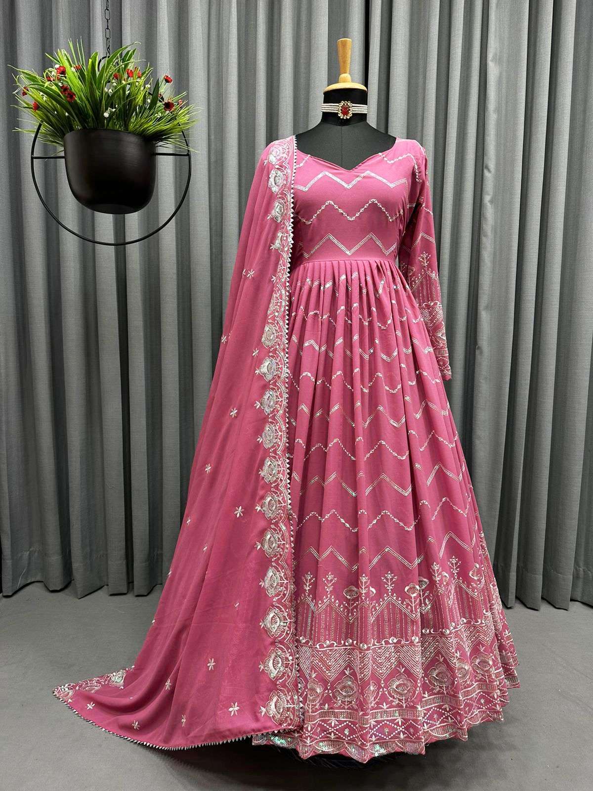 1294 By Fashid Wholesale Beautiful Anarkali Suits Colorful Stylish Fancy Casual Wear & Ethnic Wear Organza Silk Dresses At Wholesale Price