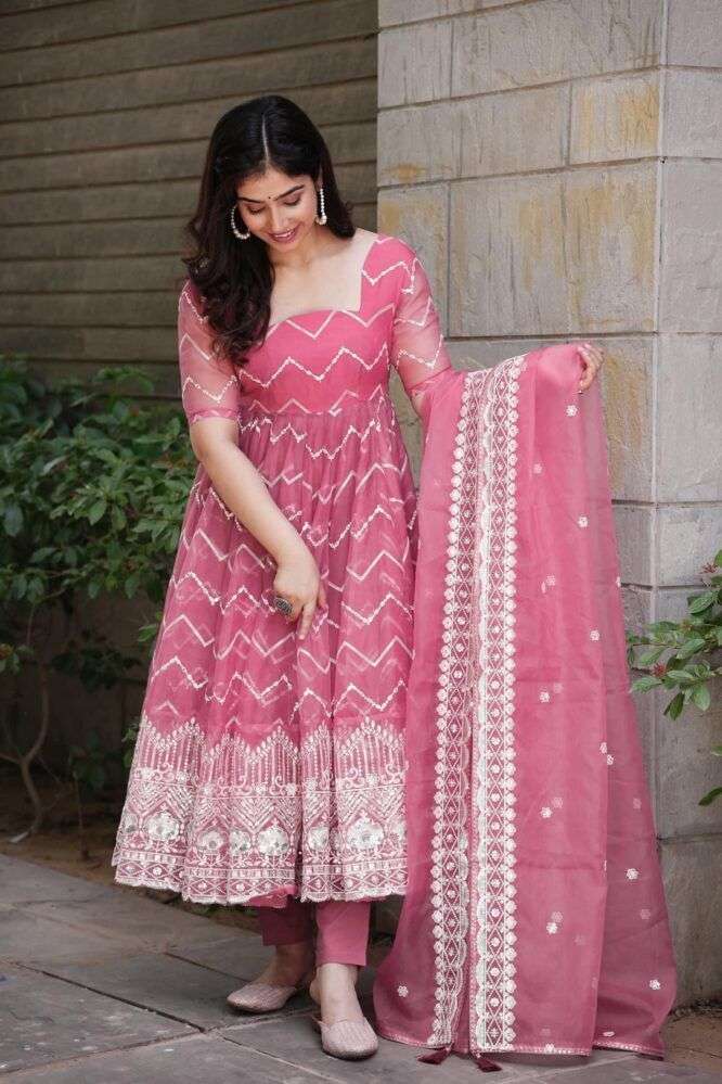 1294 By Fashid Wholesale Beautiful Anarkali Suits Colorful Stylish Fancy Casual Wear & Ethnic Wear Organza Silk Dresses At Wholesale Price