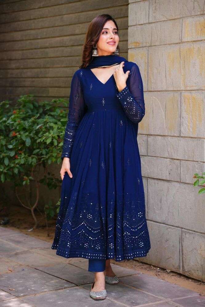 5551 By Fashid Wholesale Beautiful Anarkali Suits Colorful Stylish Fancy Casual Wear & Ethnic Wear Faux Georgette Dresses At Wholesale Price