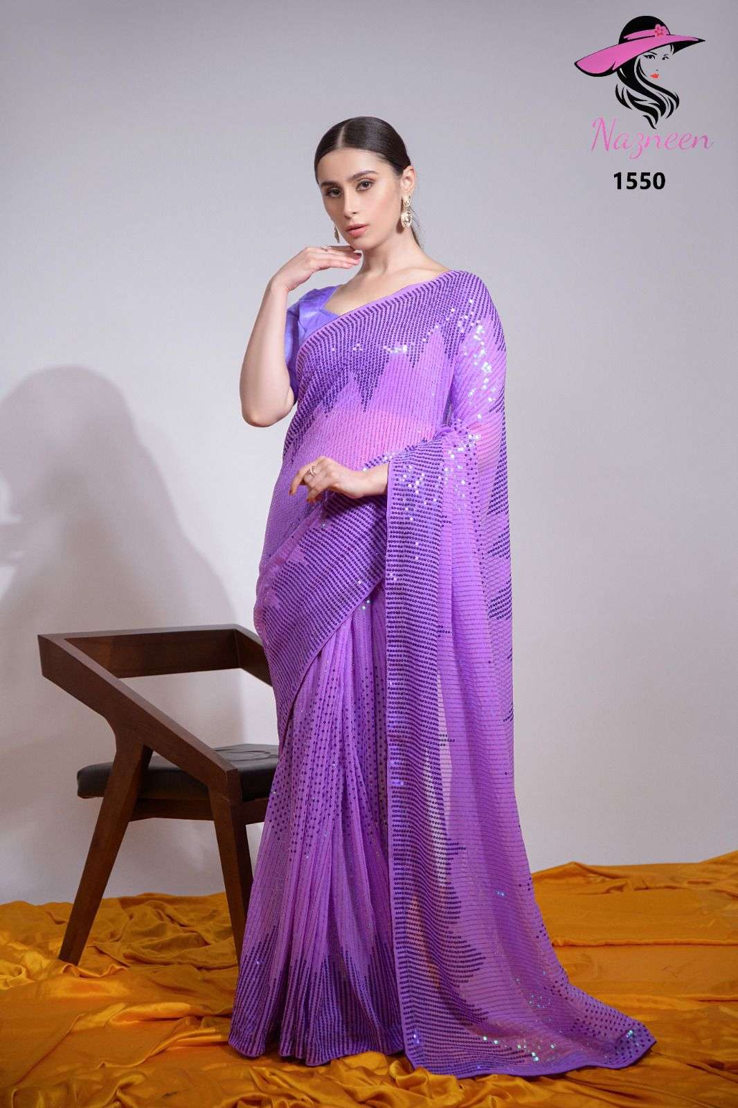 Amulya By Nazneen 1548 To 1551 Series Indian Traditional Wear Collection Beautiful Stylish Fancy Colorful Party Wear & Occasional Wear Heavy Georgette Sarees At Wholesale Price