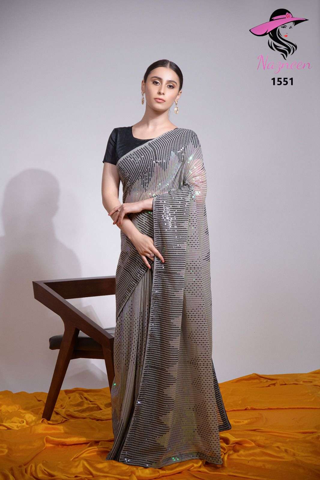 Amulya By Nazneen 1548 To 1551 Series Indian Traditional Wear Collection Beautiful Stylish Fancy Colorful Party Wear & Occasional Wear Heavy Georgette Sarees At Wholesale Price