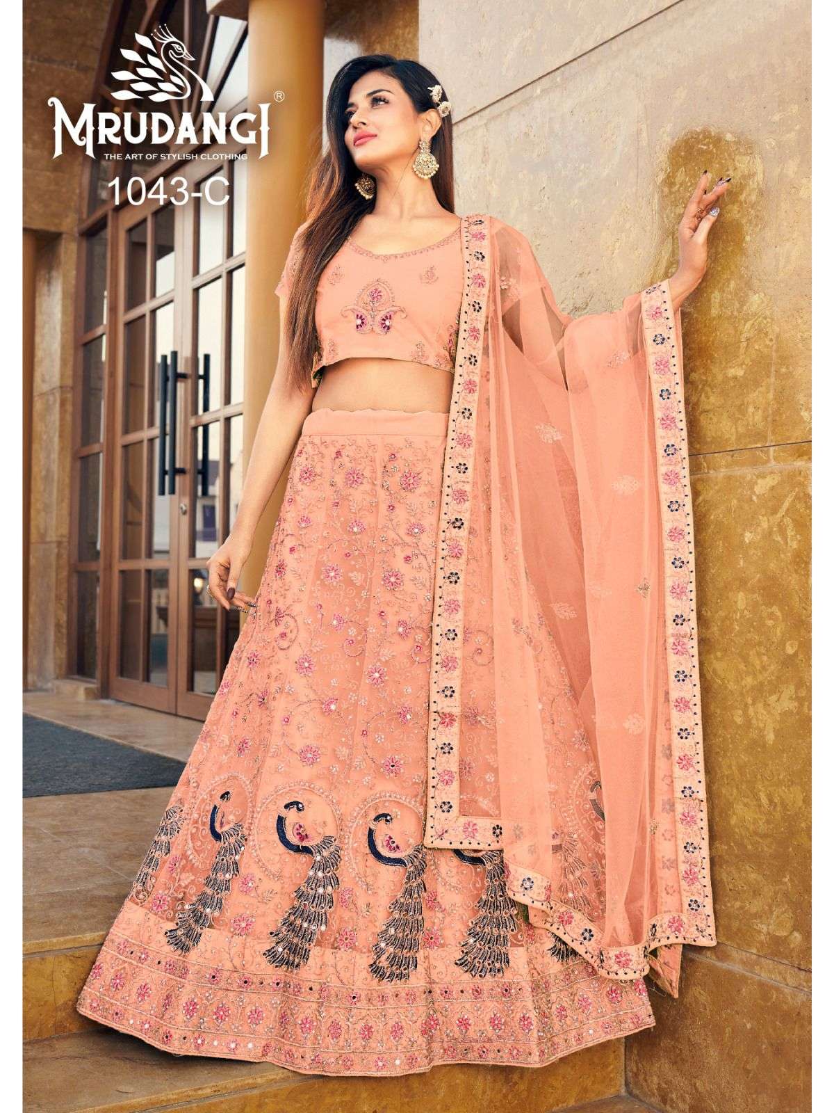 Madhurya 1043 Colours By Mrudangi 1043 To 1043-C Series Bridal Wear Collection Beautiful Stylish Colorful Fancy Party Wear & Occasional Wear Silk Lehengas At Wholesale Price