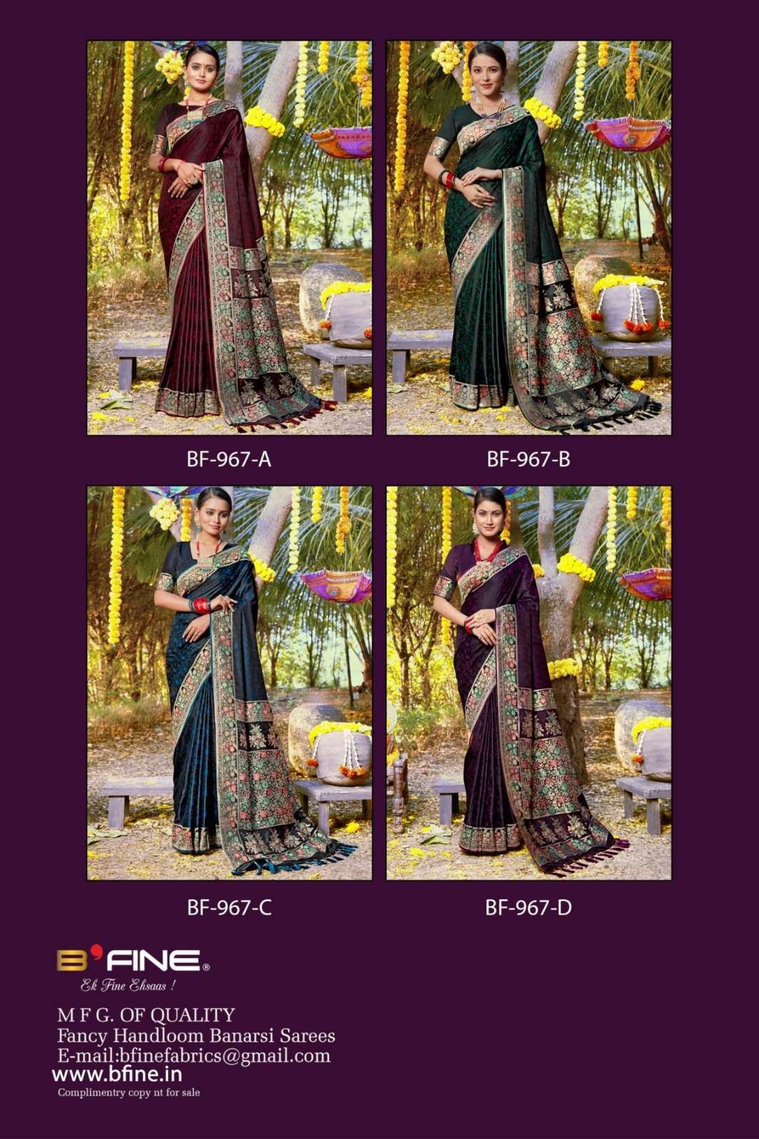 Satin Silk Vol-2 By Bfine 967-A To 967-D Series Indian Traditional Wear Collection Beautiful Stylish Fancy Colorful Party Wear & Occasional Wear Satin Silk Sarees At Wholesale Price
