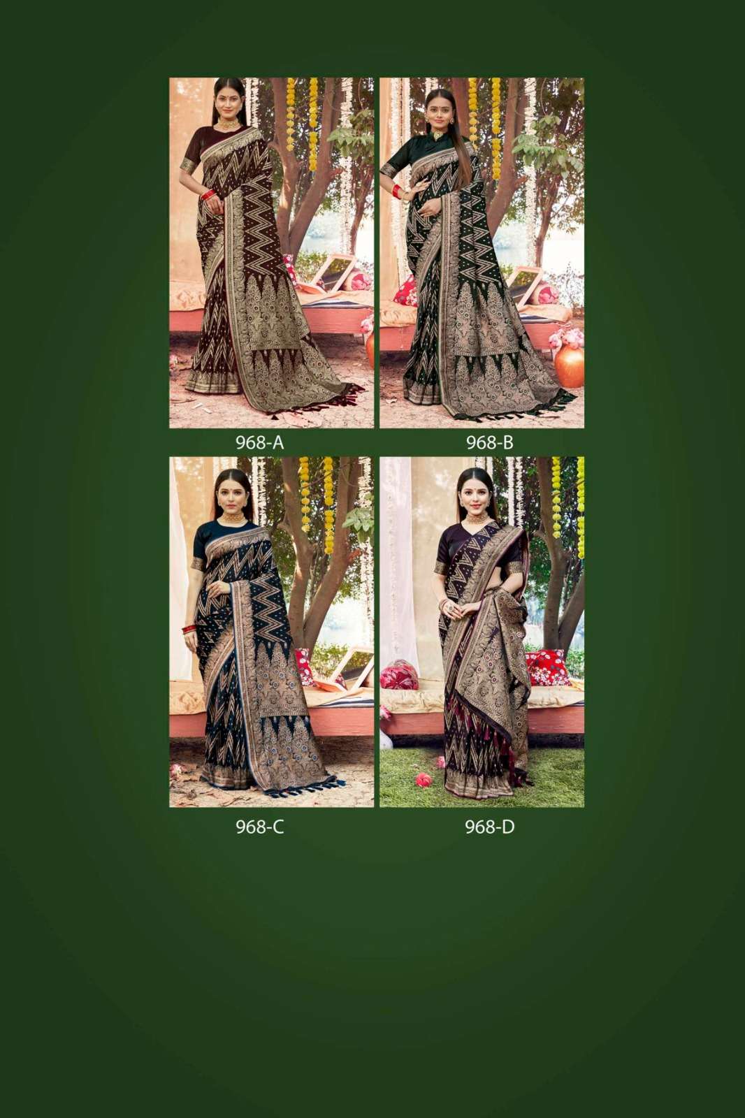 Satin Vol-3 By Bfine 968-A To 968-D Series Indian Traditional Wear Collection Beautiful Stylish Fancy Colorful Party Wear & Occasional Wear Satin Silk Sarees At Wholesale Price
