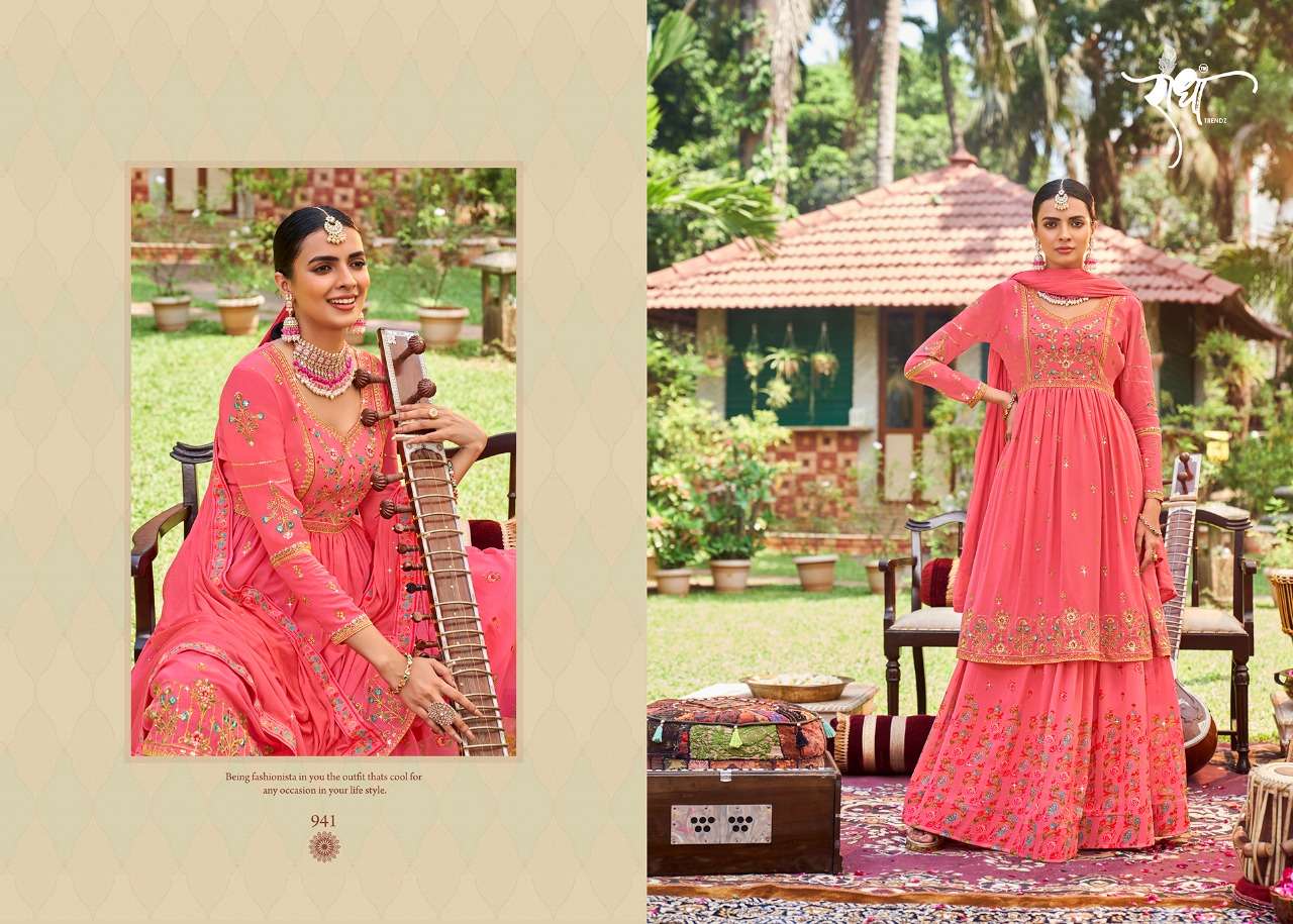 Jasmine By Radha Trendz 941 To 944 Series Beautiful Stylish Sharara Suits Fancy Colorful Casual Wear & Ethnic Wear & Ready To Wear Georgette Dresses At Wholesale Price