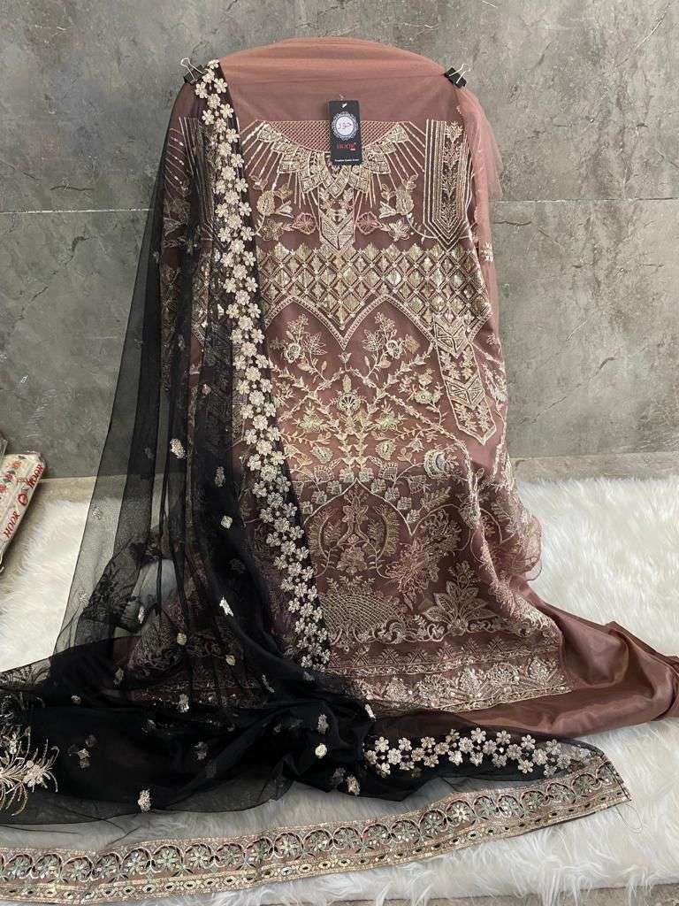 Hoor Tex Hit Design H-94 Colours By Hoor Tex H-94-A To H-94-B Series Designer Festive Pakistani Suits Collection Beautiful Stylish Fancy Colorful Party Wear & Occasional Wear Heavy Net Embroidered Dresses At Wholesale Price