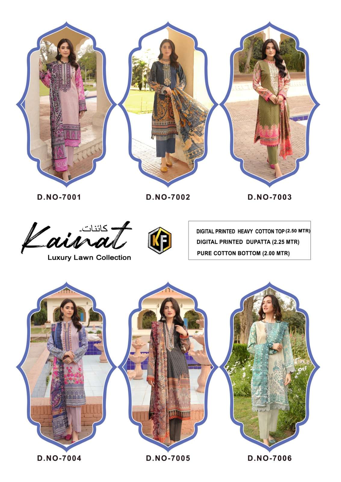 Kainat Vol-7 By Keval Fab 7001 To 7006 Series Beautiful Suits Stylish Colorful Fancy Casual Wear & Ethnic Wear Lawn Cotton Print Dresses At Wholesale Price