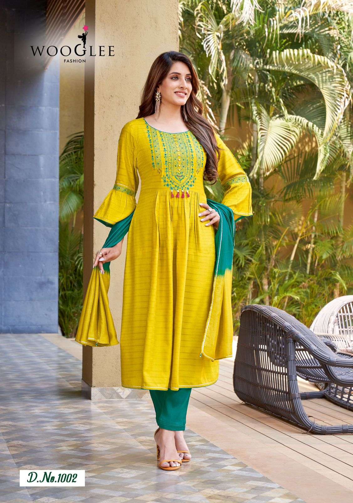 Pritam By Wooglee 1001 To 1006 Series Beautiful Stylish Suits Fancy Colorful Casual Wear & Ethnic Wear & Ready To Wear Rayon With Work Dresses At Wholesale Price