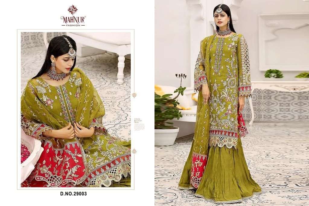 Mahnur Vol-29 By Mahnur Fashion 29001 To 29003 Series Beautiful Collection Pakistani Suits Stylish Fancy Colorful Casual Wear & Ethnic Wear Organza Dresses At Wholesale Price