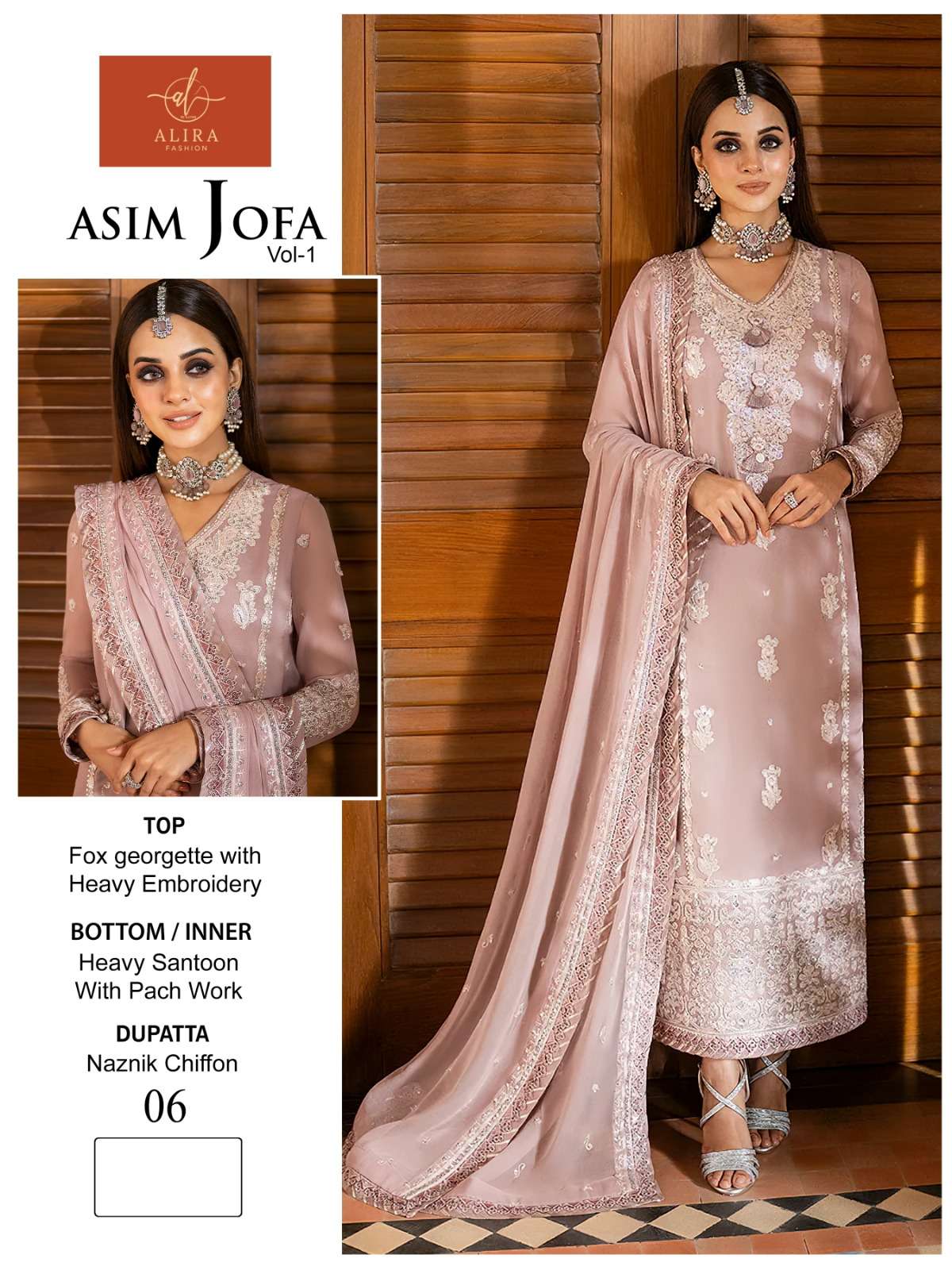 Asim Jofa Vol-1 By Alira 04 To 06 Series Beautiful Pakistani Suits Colorful Stylish Fancy Casual Wear & Ethnic Wear Faux Georgette Embroidered Dresses At Wholesale Price