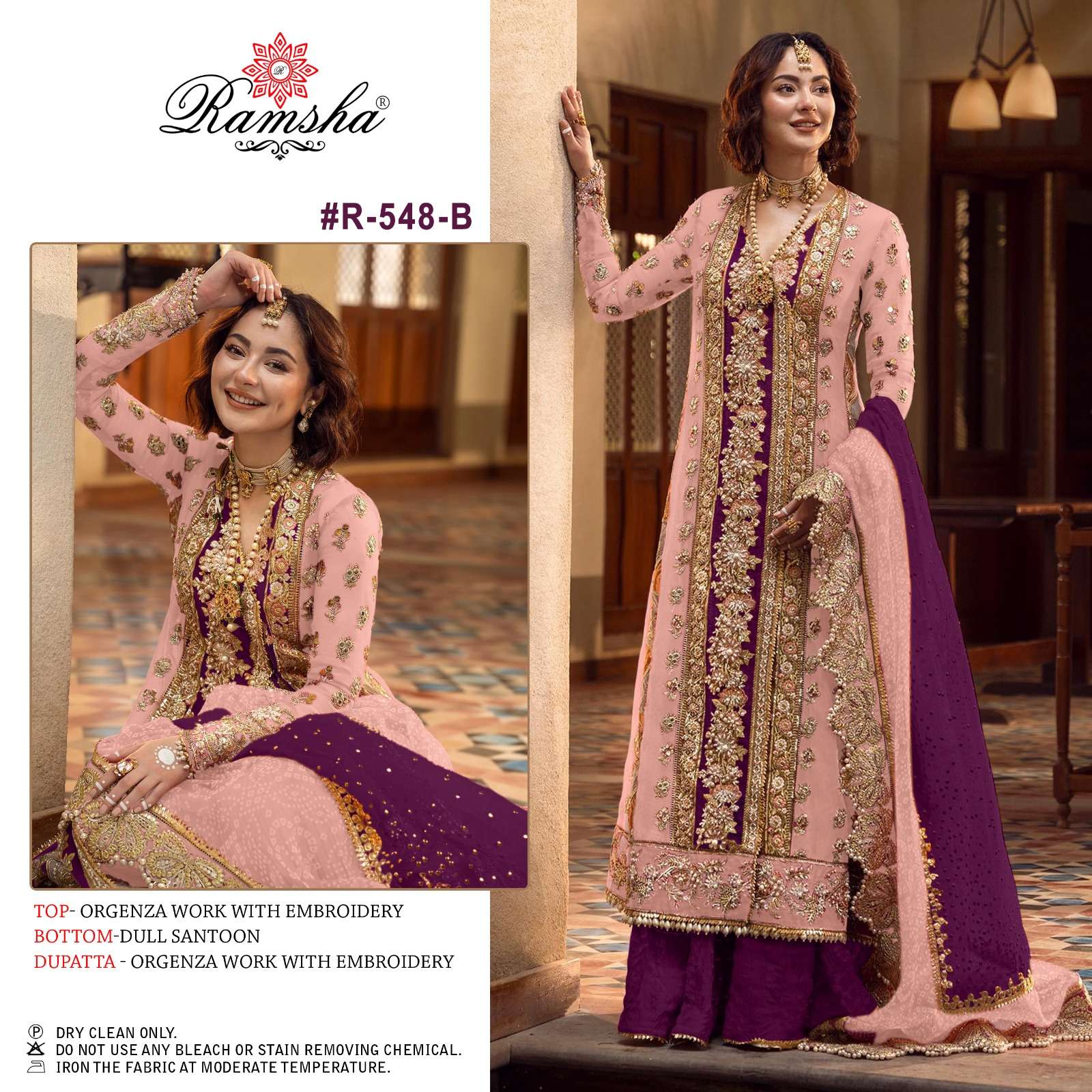 Ramsha 548 Colours By Ramsha 548-A To 548-D Series Beautiful Stylish Pakistani Suits Fancy Colorful Casual Wear & Ethnic Wear & Ready To Wear Heavy Organza Embroidery Dresses At Wholesale Price