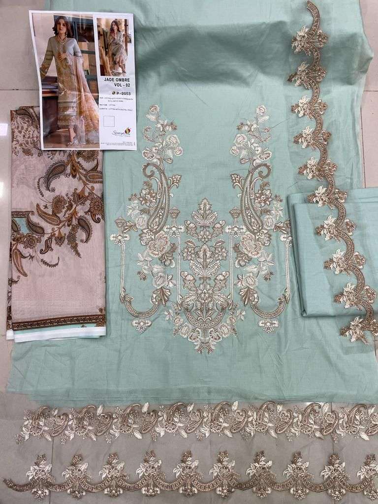 Saniya Trendz Hit Design 2003 By Saniya Trendz Designer Pakistani Suits Beautiful Fancy Colorful Stylish Party Wear & Occasional Wear Cambric Cotton Embroidered Dresses At Wholesale Price