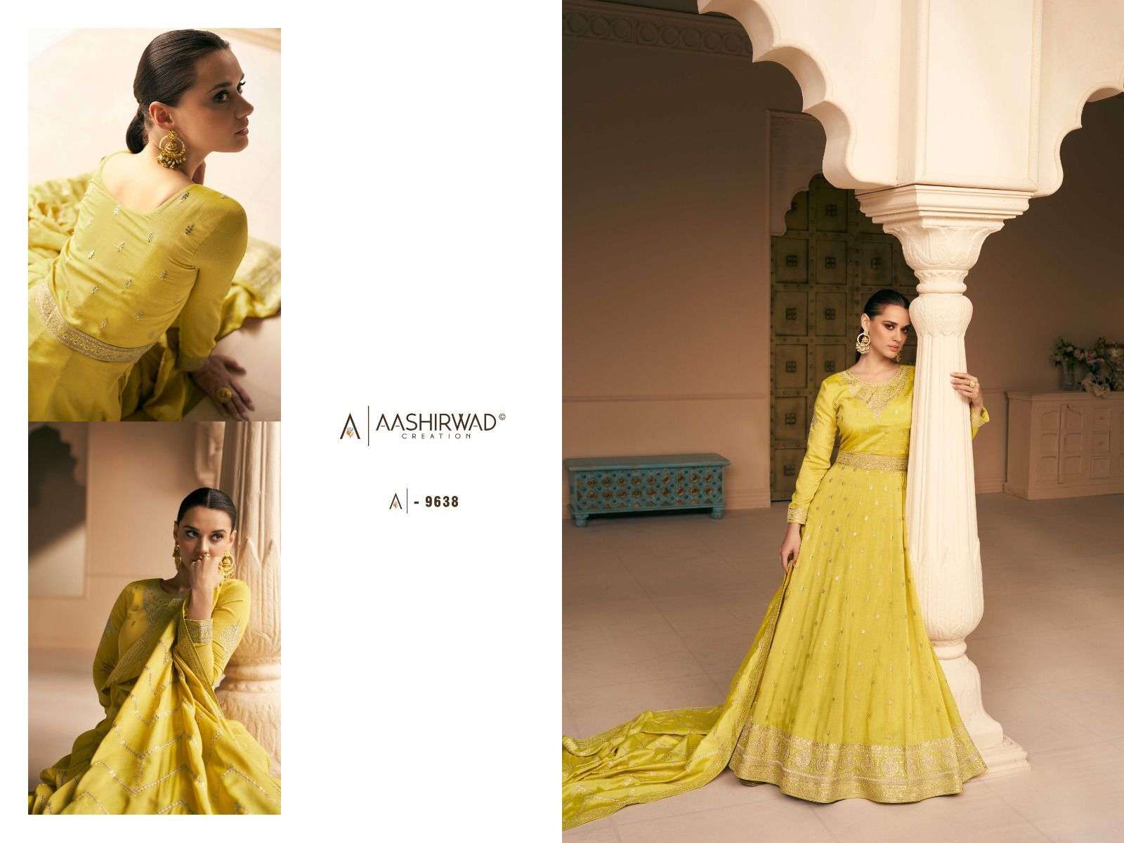 Safar By Aashirwad Creation 9636 To 9640 Series Beautiful Stylish Fancy Colorful Casual Wear & Ethnic Wear Premium Silk Gowns With Dupatta At Wholesale Price