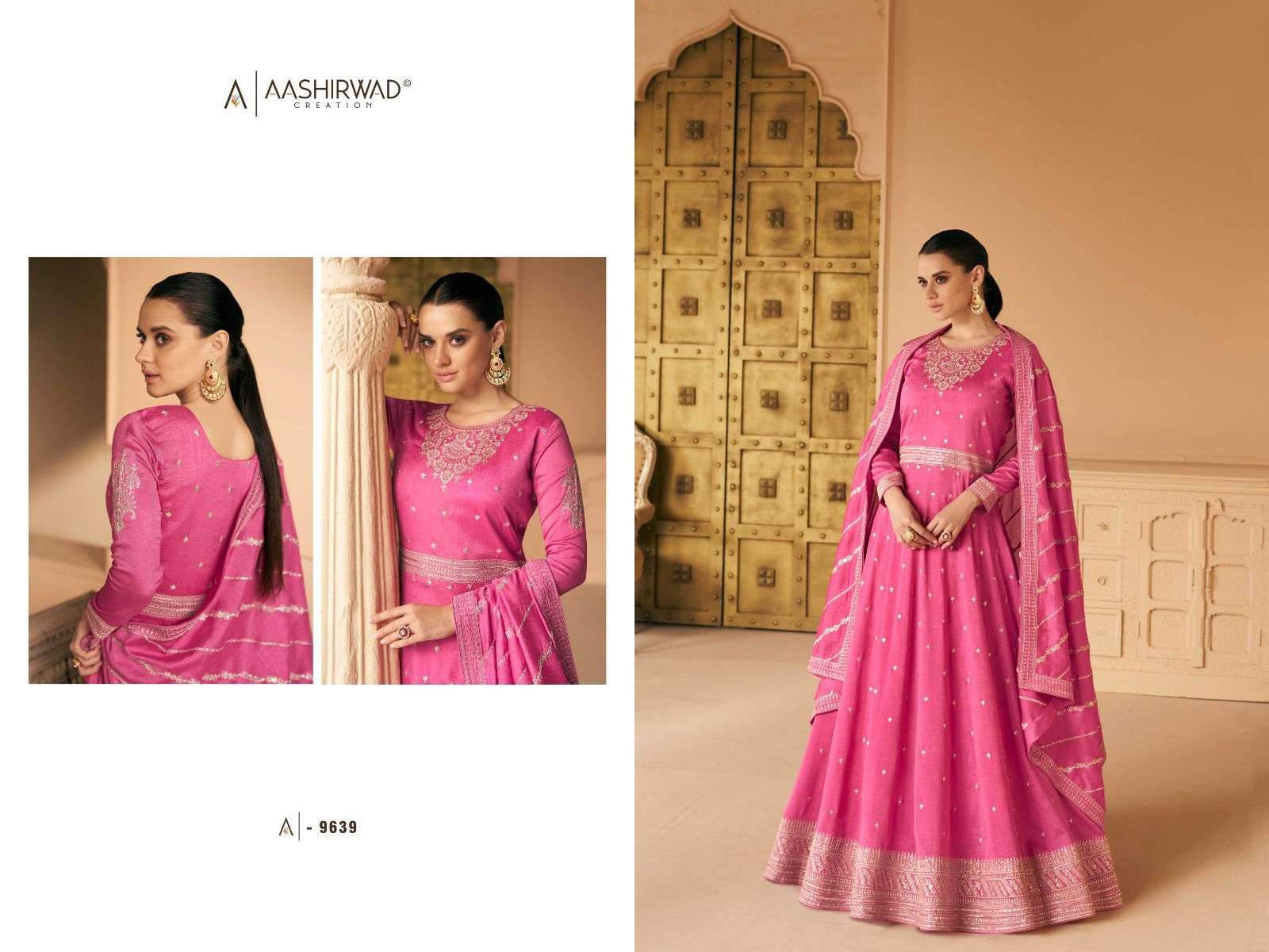 Safar By Aashirwad Creation 9636 To 9640 Series Beautiful Stylish Fancy Colorful Casual Wear & Ethnic Wear Premium Silk Gowns With Dupatta At Wholesale Price