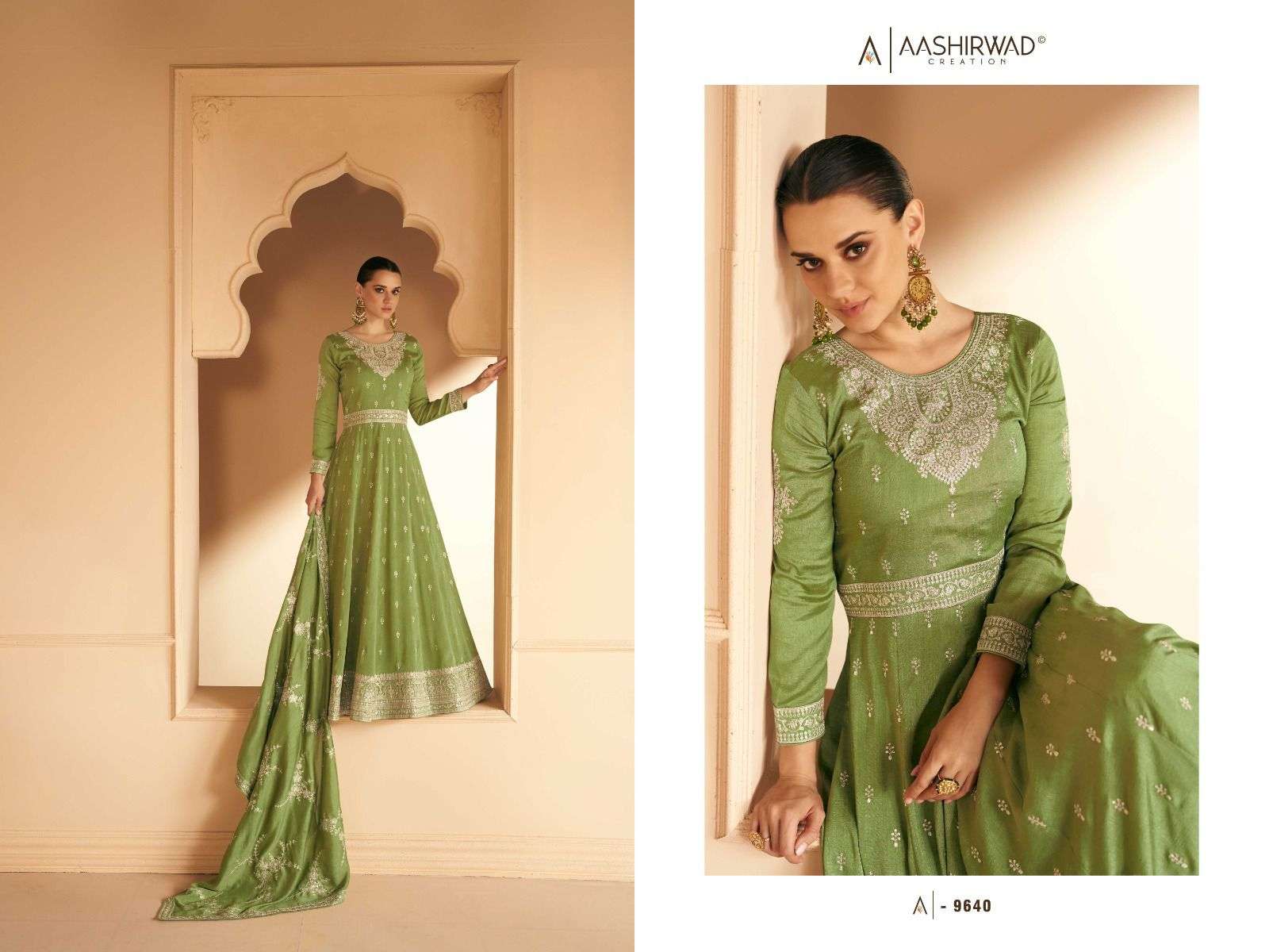 Safar By Aashirwad Creation 9636 To 9640 Series Beautiful Stylish Fancy Colorful Casual Wear & Ethnic Wear Premium Silk Gowns With Dupatta At Wholesale Price