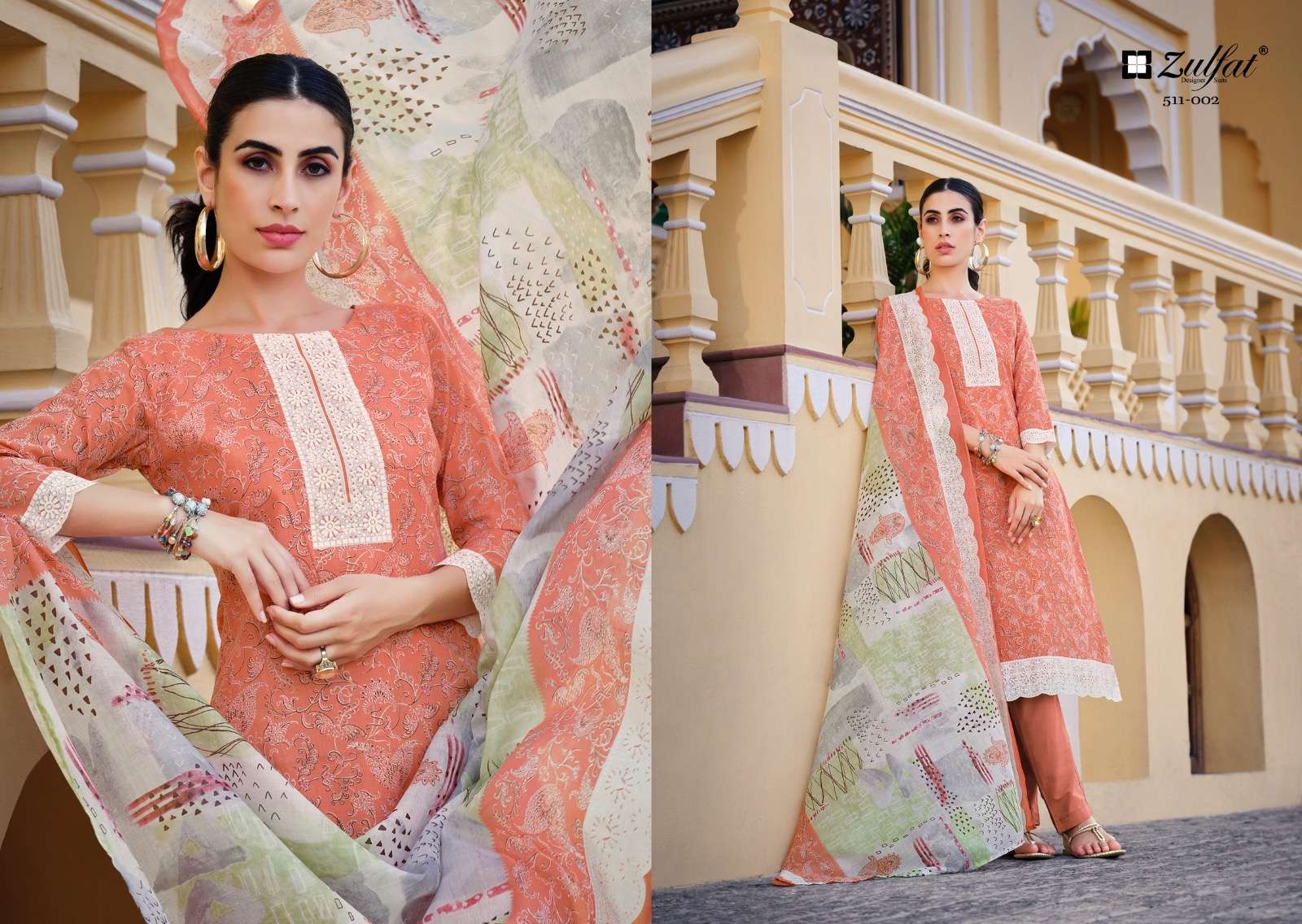 Biba By Zulfat 511-001 To 511-010 Series Beautiful Stylish Festive Suits Fancy Colorful Casual Wear & Ethnic Wear & Ready To Wear Pure Cotton Print Dresses At Wholesale Price