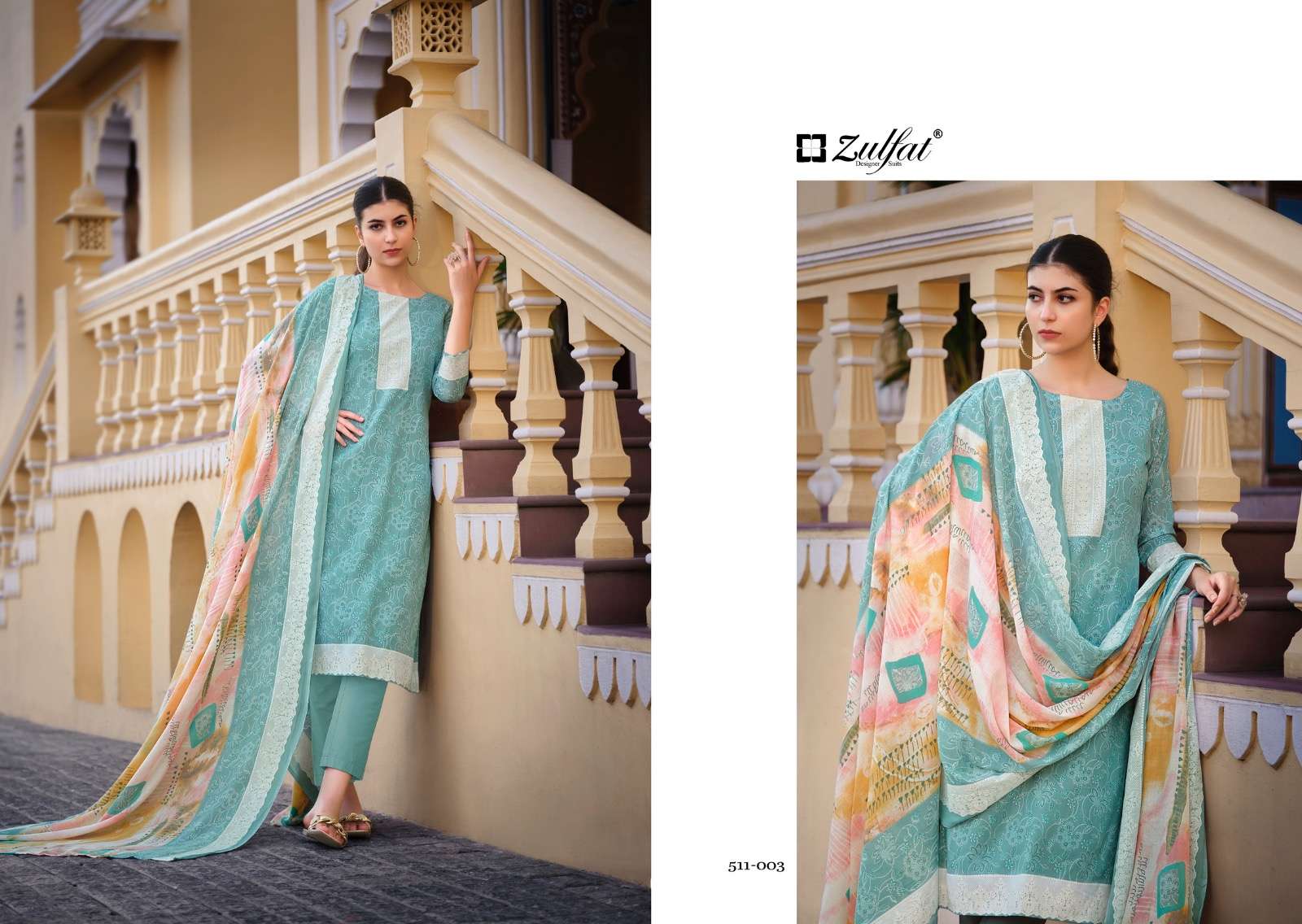 Biba By Zulfat 511-001 To 511-010 Series Beautiful Stylish Festive Suits Fancy Colorful Casual Wear & Ethnic Wear & Ready To Wear Pure Cotton Print Dresses At Wholesale Price