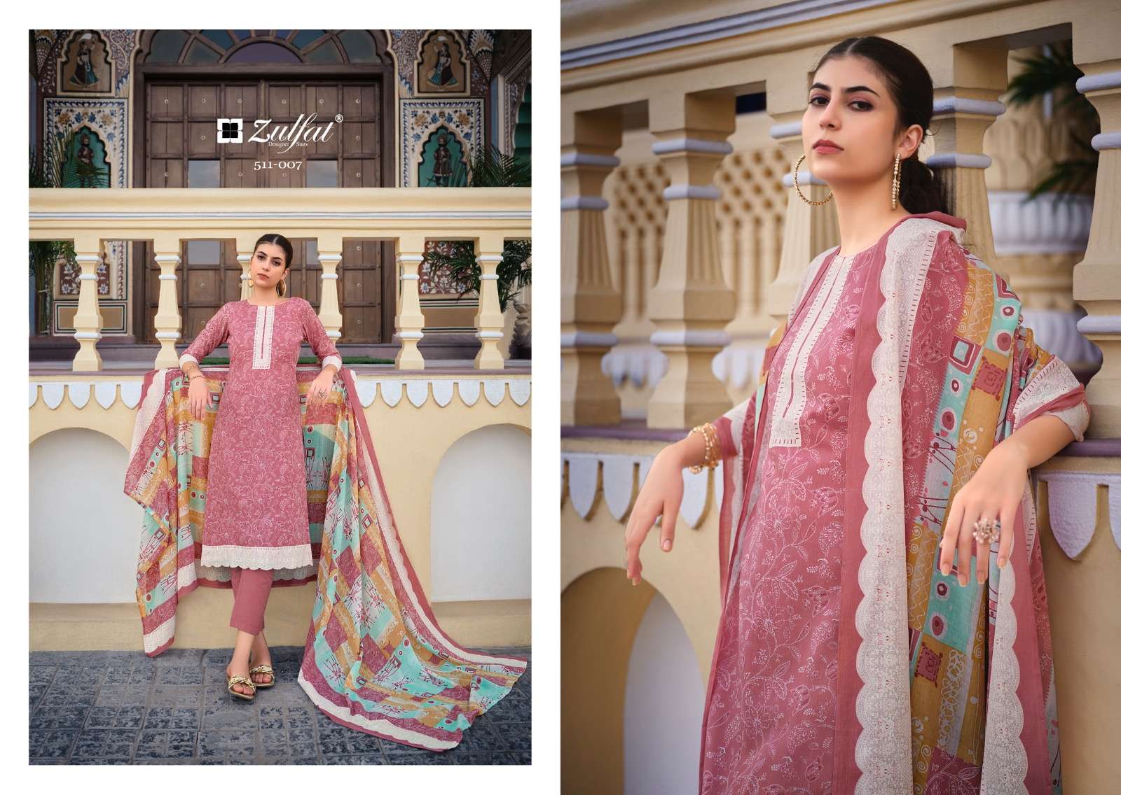 Biba By Zulfat 511-001 To 511-010 Series Beautiful Stylish Festive Suits Fancy Colorful Casual Wear & Ethnic Wear & Ready To Wear Pure Cotton Print Dresses At Wholesale Price