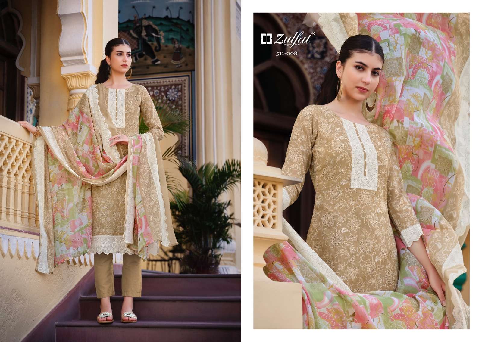 Biba By Zulfat 511-001 To 511-010 Series Beautiful Stylish Festive Suits Fancy Colorful Casual Wear & Ethnic Wear & Ready To Wear Pure Cotton Print Dresses At Wholesale Price