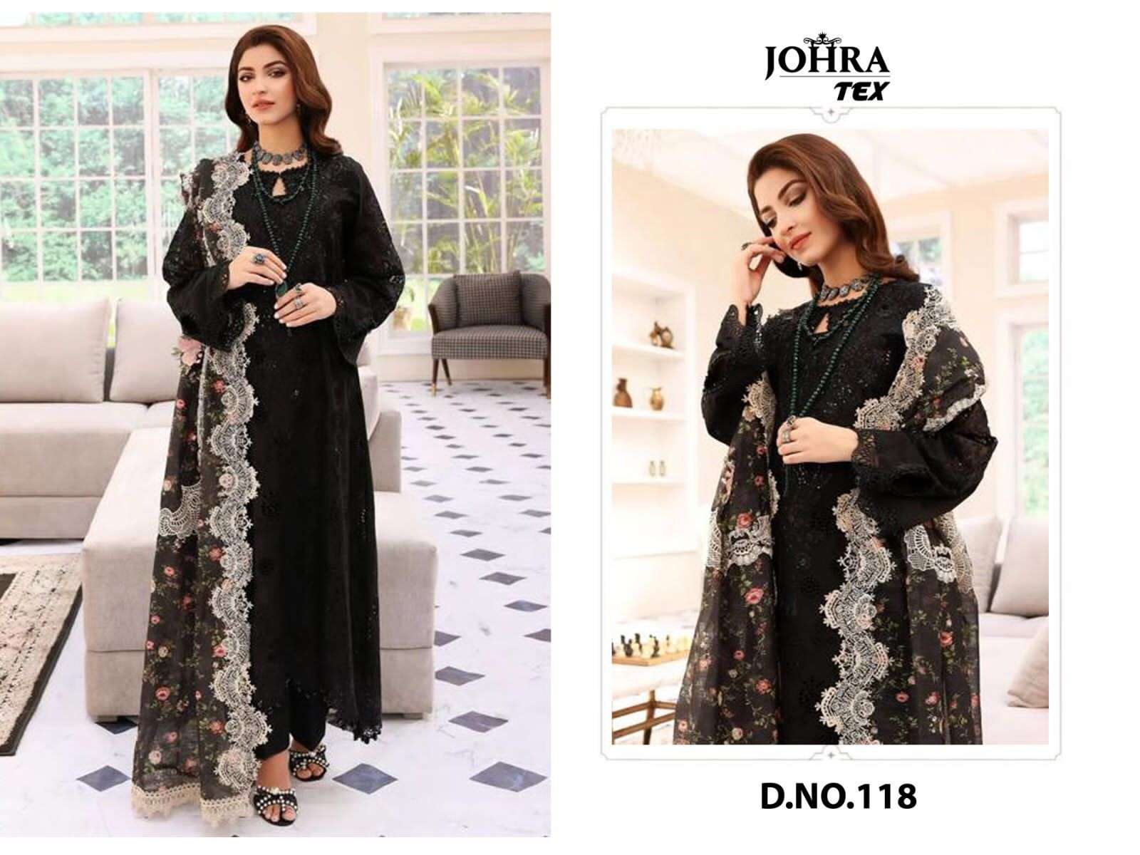 Johra Hit Design 118 By Johra Tex Beautiful Pakistani Suits Colorful Stylish Fancy Casual Wear & Ethnic Wear Cambric Cotton Embroidered Dresses At Wholesale Price