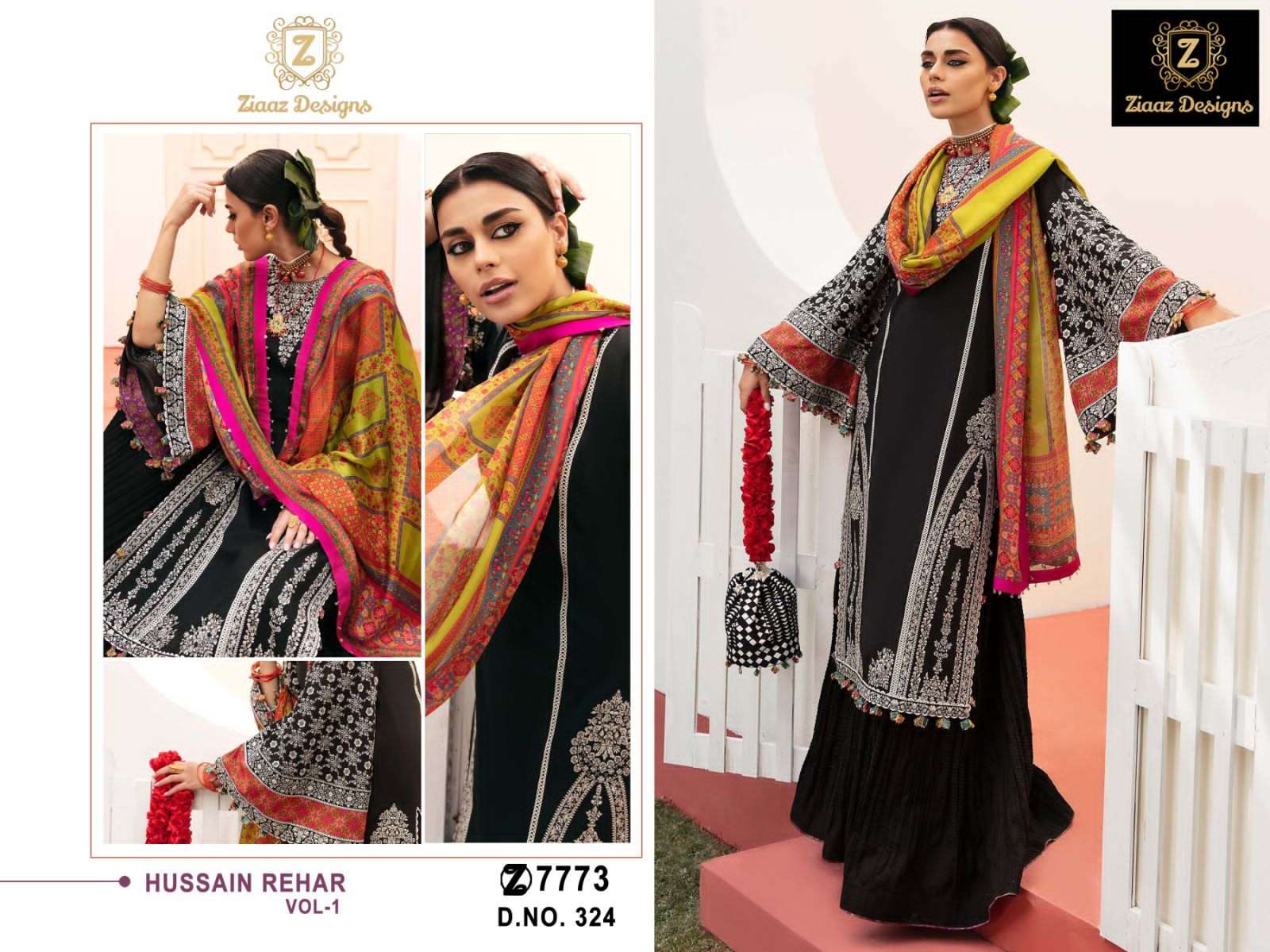 Hussain Rehar Vol-1 By Ziaaz Designs Beautiful Winter Collection Pakistani Suits Stylish Fancy Colorful Casual Wear & Ethnic Wear Rayon Embroidery Dresses At Wholesale Price