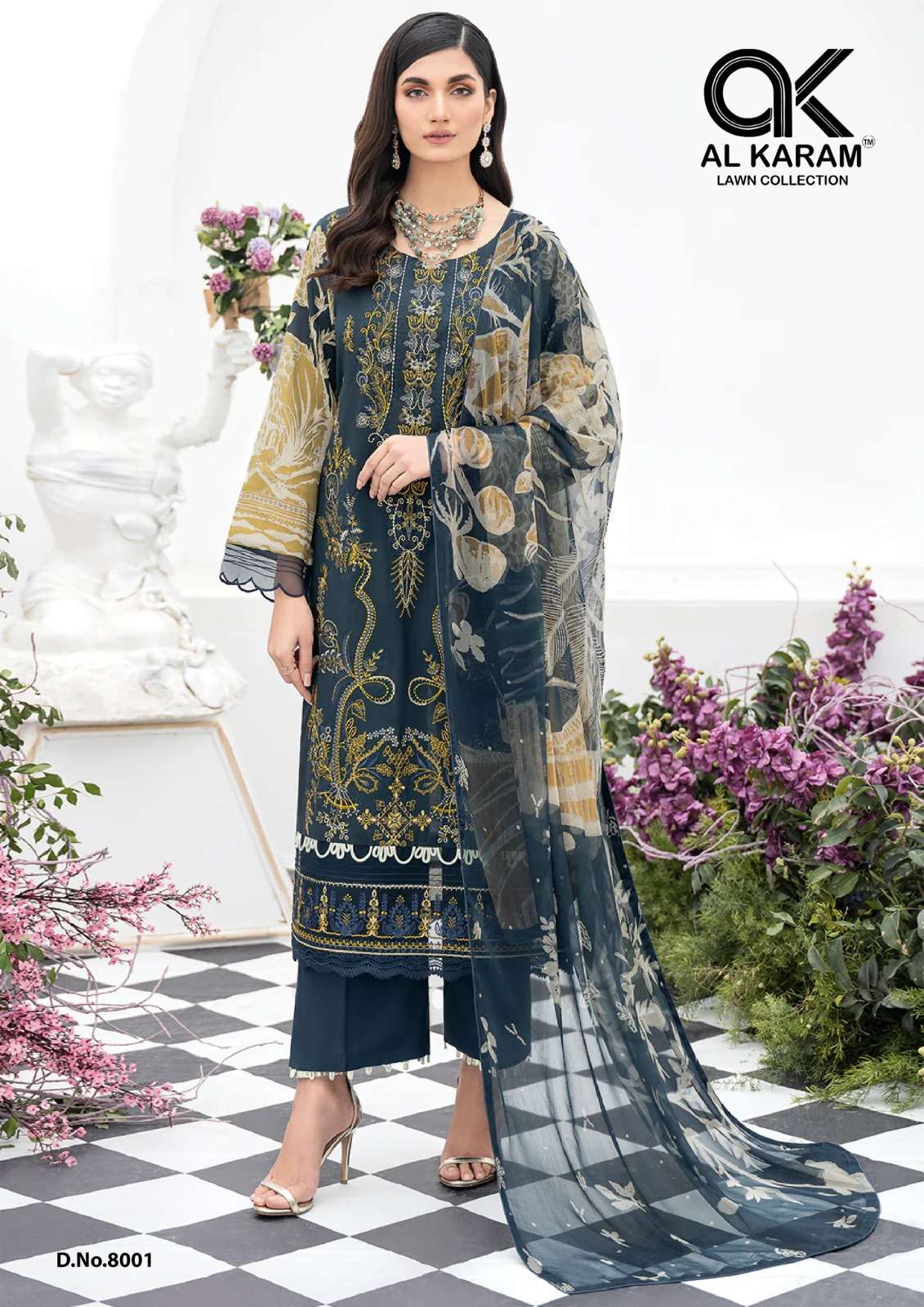 Kesariya Vol-8 By Al Karam Lawn Collection 8001 To 8006 Series Beautiful Festive Suits Colorful Stylish Fancy Casual Wear & Ethnic Wear Pure Cambric Print Dresses At Wholesale Price