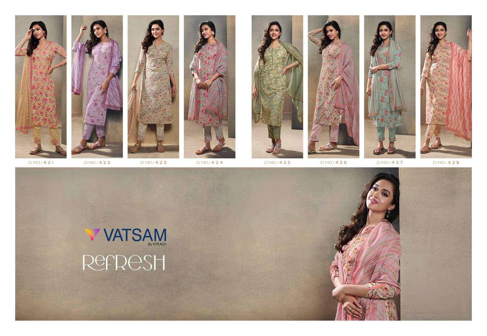 Refresh By Vatsam 421 To 428 Series Beautiful Stylish Festive Suits Fancy Colorful Casual Wear & Ethnic Wear & Ready To Wear Linen Digital Print Dresses At Wholesale Price