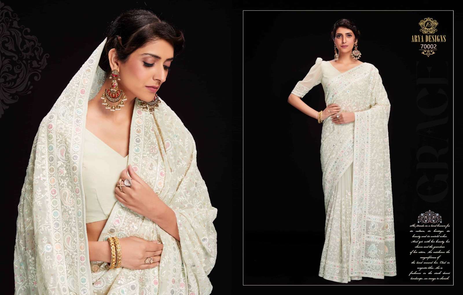 Swarna Vol-6 By Arya Designs 70001 To 70012 Series Indian Traditional Wear Collection Beautiful Stylish Fancy Colorful Party Wear & Occasional Wear Georgette Sarees At Wholesale Price