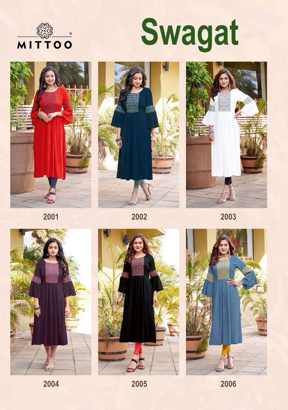 Swagat By Mittoo 2001 To 2006 Series Designer Stylish Fancy Colorful Beautiful Party Wear & Ethnic Wear Collection Rayon Kurtis At Wholesale Price