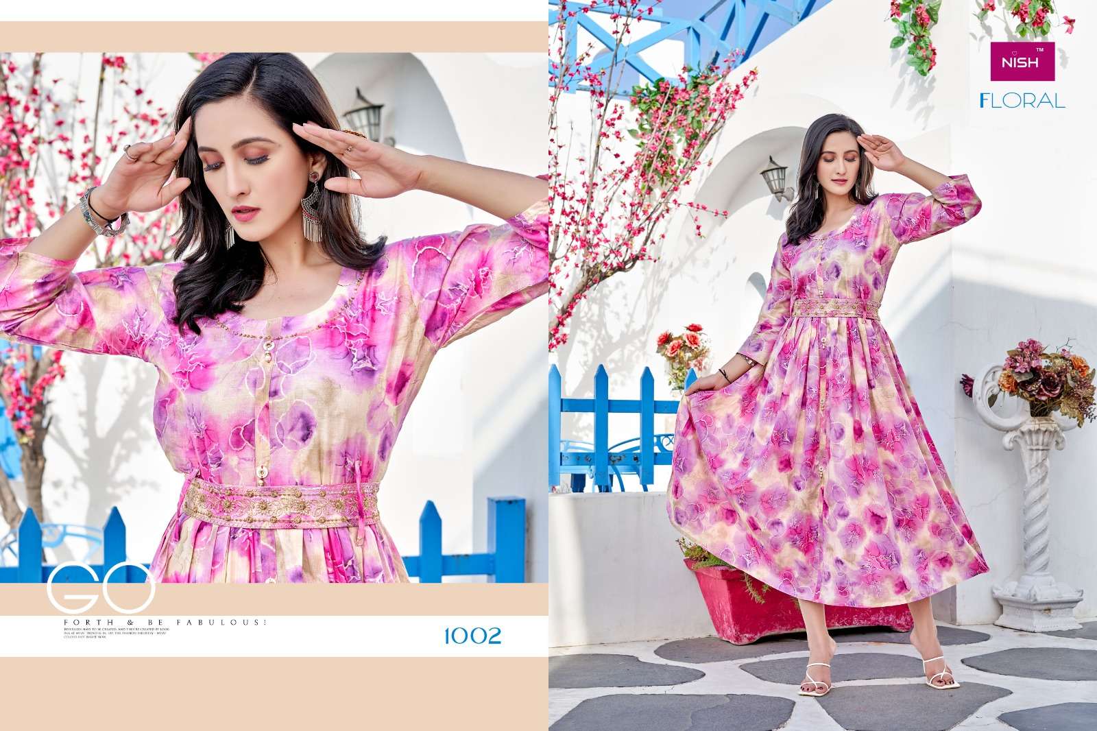 Floral By Nish 1001 To 1008 Series Designer Stylish Fancy Colorful Beautiful Party Wear & Ethnic Wear Collection Heavy Mal Print Gowns At Wholesale Price