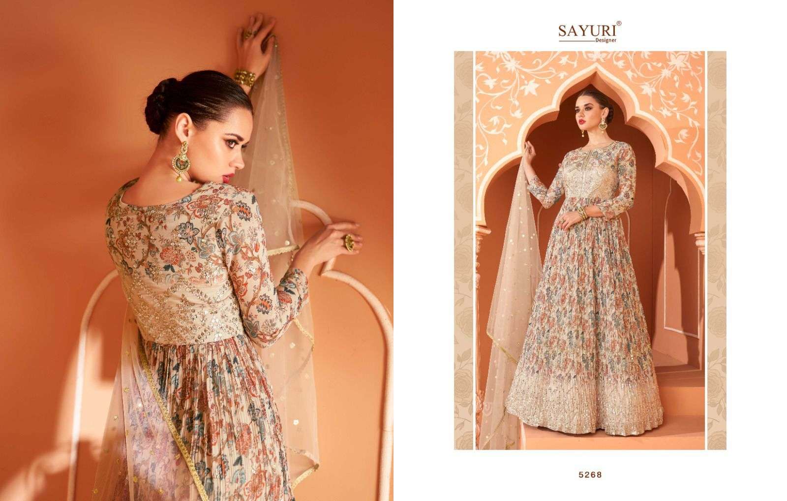 Saheli By Sayuri 5267 To 5269 Series Beautiful Stylish Fancy Colorful Casual Wear & Ethnic Wear Georgette Gowns With Dupatta At Wholesale Price