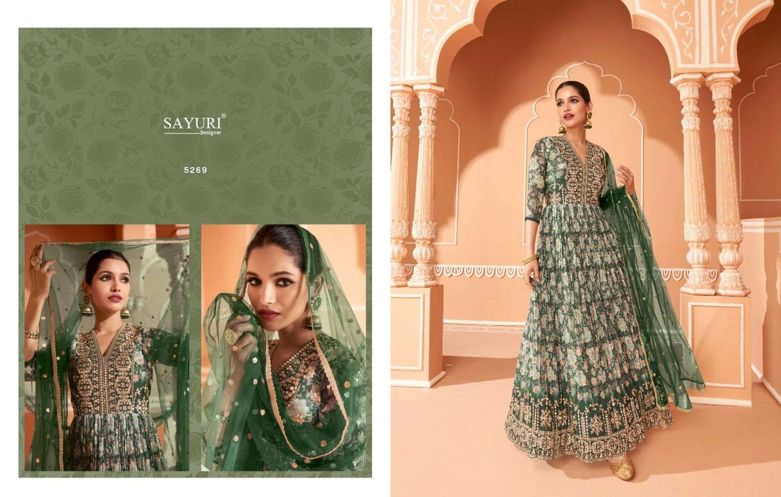 Saheli By Sayuri 5267 To 5269 Series Beautiful Stylish Fancy Colorful Casual Wear & Ethnic Wear Georgette Gowns With Dupatta At Wholesale Price