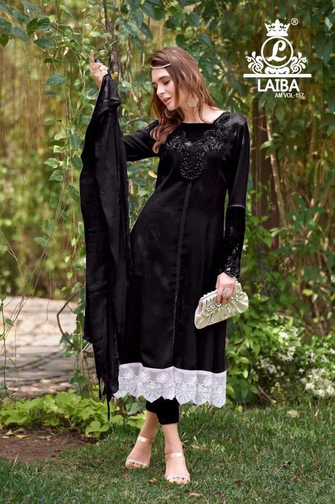 Am Vol-157 By Laiba 157-A To 157-D Series Beautiful Pakistani Suits Stylish Colorful Fancy Casual Wear & Ethnic Wear Pure Georgette Embroidered Dresses At Wholesale Price