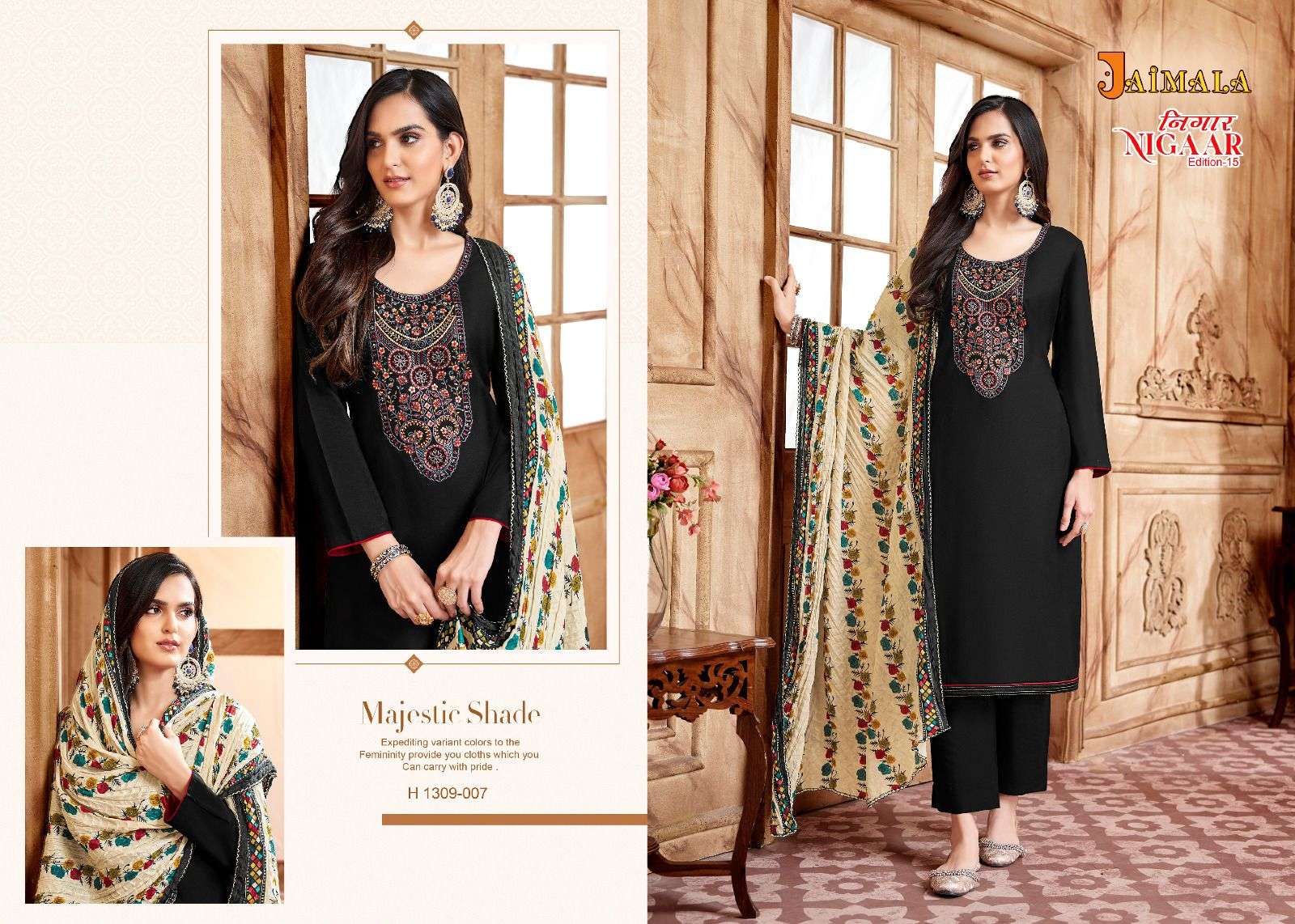 Nigaar Vol-15 By Jaimala 1309-001 To 1309-008 Series Designer Suits Collection Beautiful Stylish Colorful Fancy Party Wear & Occasional Wear Rayon Slub Dresses At Wholesale Price