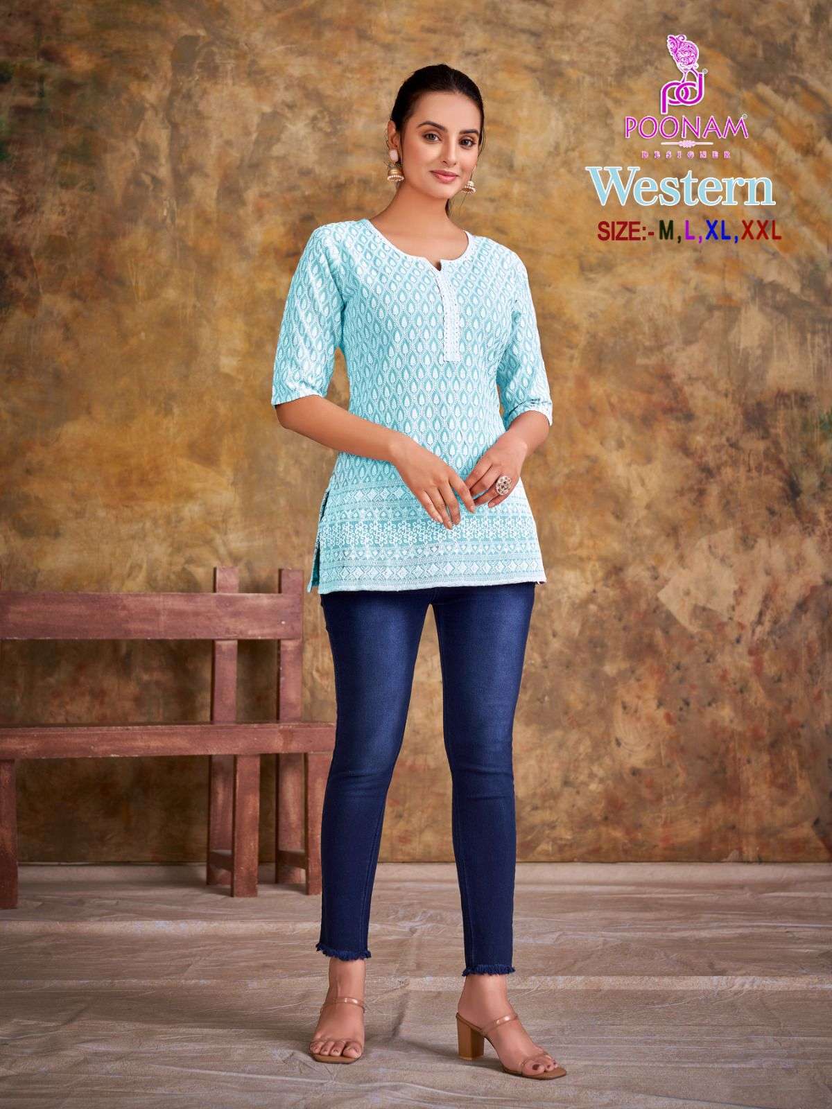 Western By Poonam Designer 1001 To 1004 Series Designer Stylish Fancy Colorful Beautiful Party Wear & Ethnic Wear Collection Rayon Slub Tops At Wholesale Price