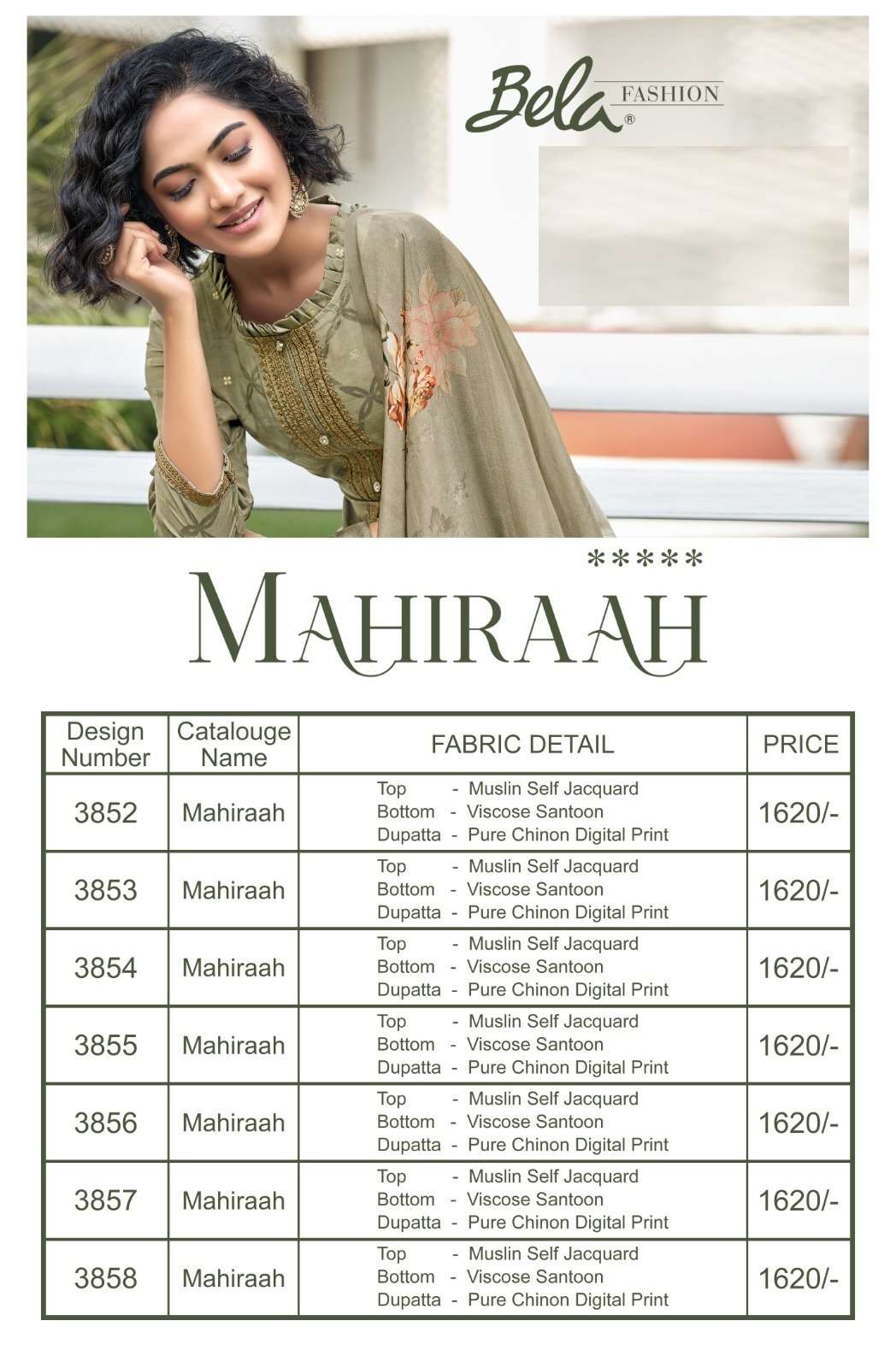 Mahiraah By Bela Fashion 3852 To 3858 Series Beautiful Festive Suits Colorful Stylish Fancy Casual Wear & Ethnic Wear Pure Muslin Jacquard Dresses At Wholesale Price