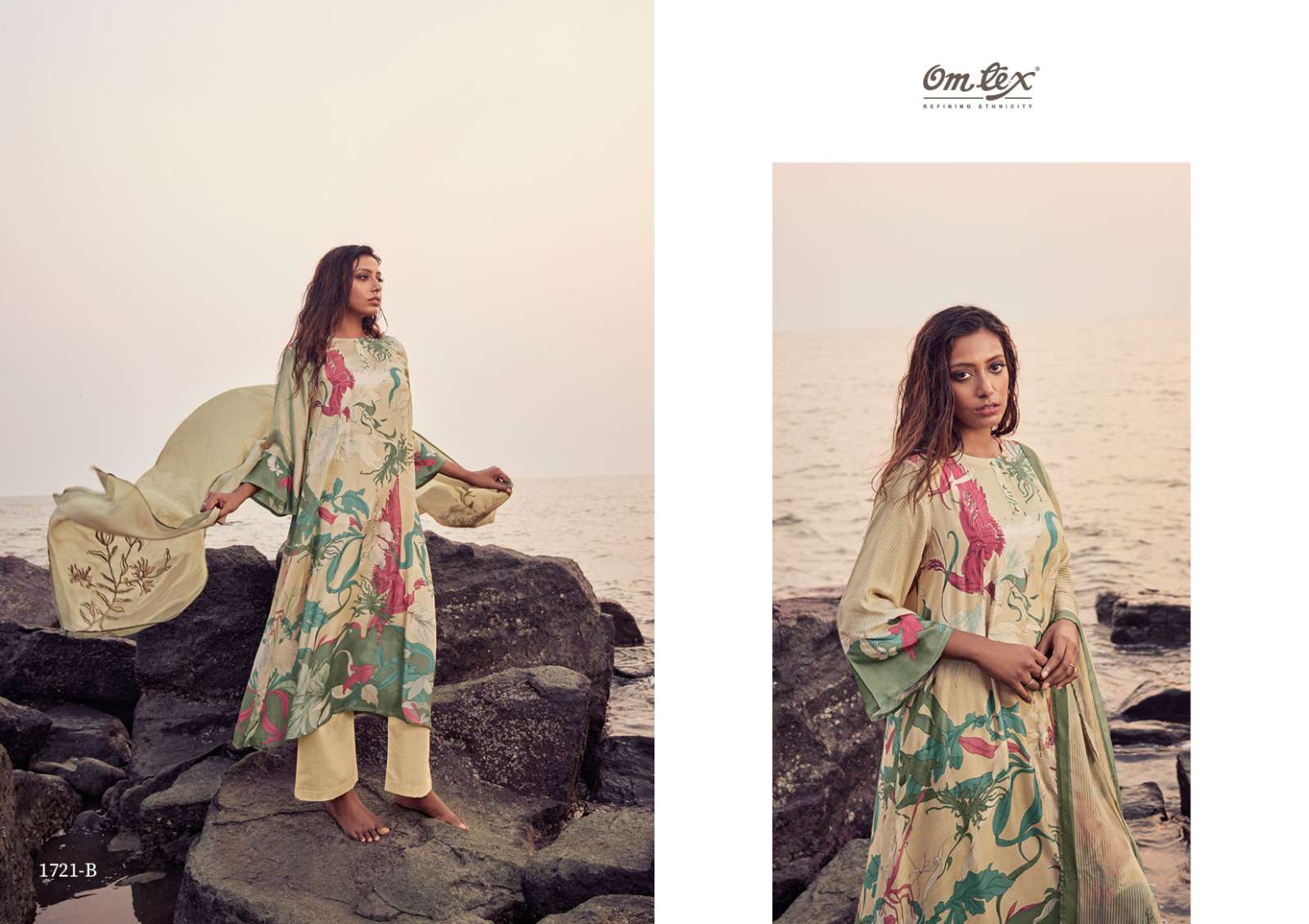 Vaari By Om Tex 1721-A To 1721-C Series Beautiful Suits Colorful Stylish Fancy Casual Wear & Ethnic Wear Pure Muslin Embroidered Dresses At Wholesale Price