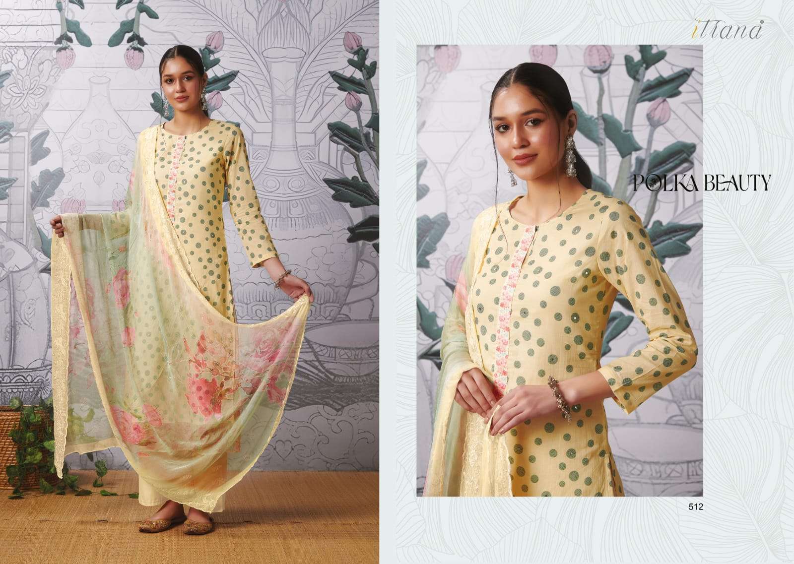 Polka Beauty By Itrana Beautiful Suits Colorful Stylish Fancy Casual Wear & Ethnic Wear Pure Lawn Cotton Dresses At Wholesale Price