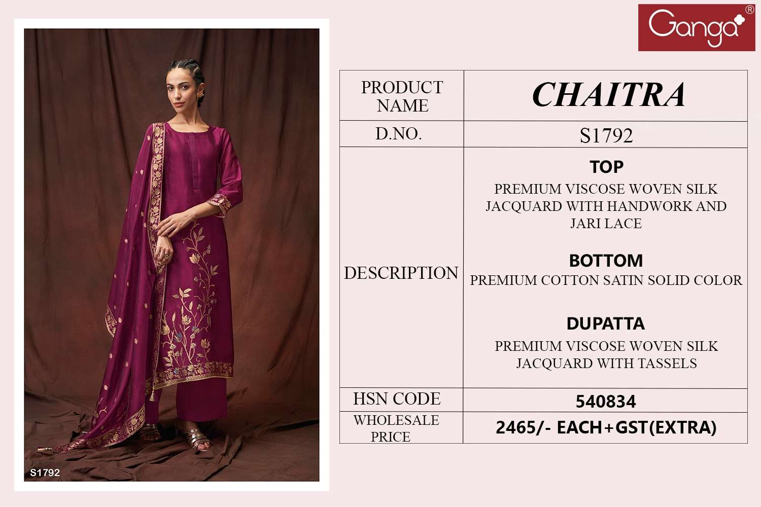 Chaitra-1792 By Ganga Fashion Designer Festive Suits Beautiful Fancy Stylish Colorful Party Wear & Occasional Wear Viscose Silk Embroidery Dresses At Wholesale Price