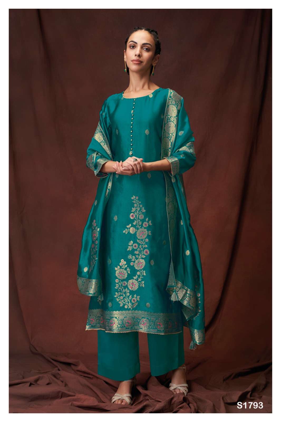 Barisha-1793 By Ganga Fashion Designer Festive Suits Beautiful Fancy Stylish Colorful Party Wear & Occasional Wear Viscose Silk Embroidery Dresses At Wholesale Price