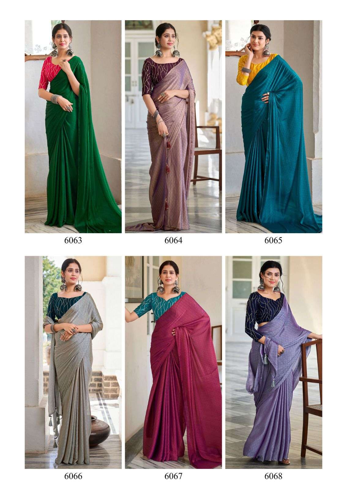 Mirai By Kashvi Creation 6063 To 6070 Series Indian Traditional Wear Collection Beautiful Stylish Fancy Colorful Party Wear & Occasional Wear Soft Satin Sarees At Wholesale Price
