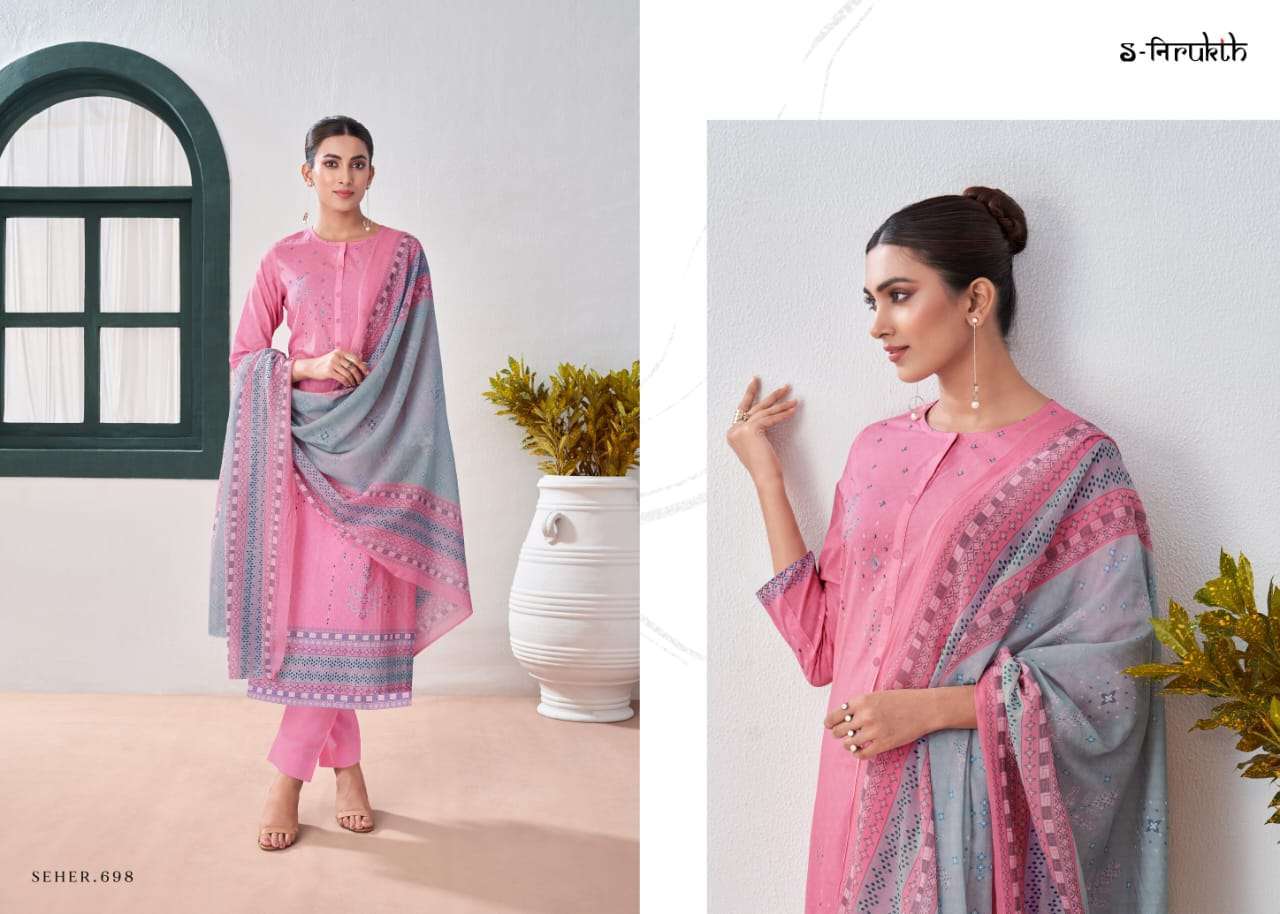 Seher By S-Nirukth Beautiful Suits Colorful Stylish Fancy Casual Wear Cotton Print With Work Dresses At Wholesale Price