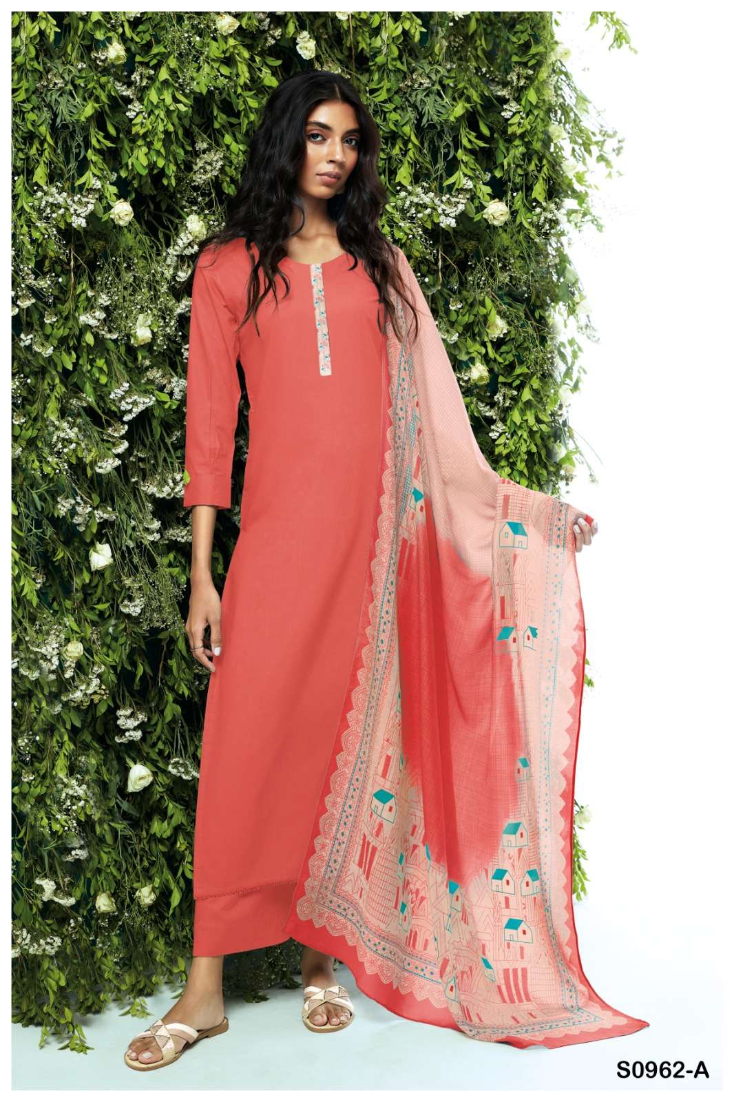 Heny-962 By Ganga Fashion 962-A To 962-D Series Beautiful Festive Suits Stylish Colorful Fancy Casual Wear & Ethnic Wear Premium Cotton Dresses At Wholesale Price