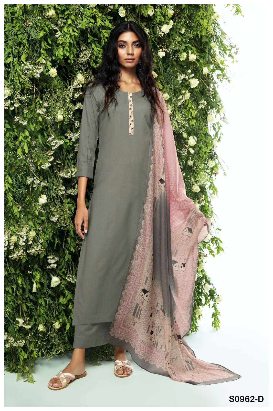 Heny-962 By Ganga Fashion 962-A To 962-D Series Beautiful Festive Suits Stylish Colorful Fancy Casual Wear & Ethnic Wear Premium Cotton Dresses At Wholesale Price