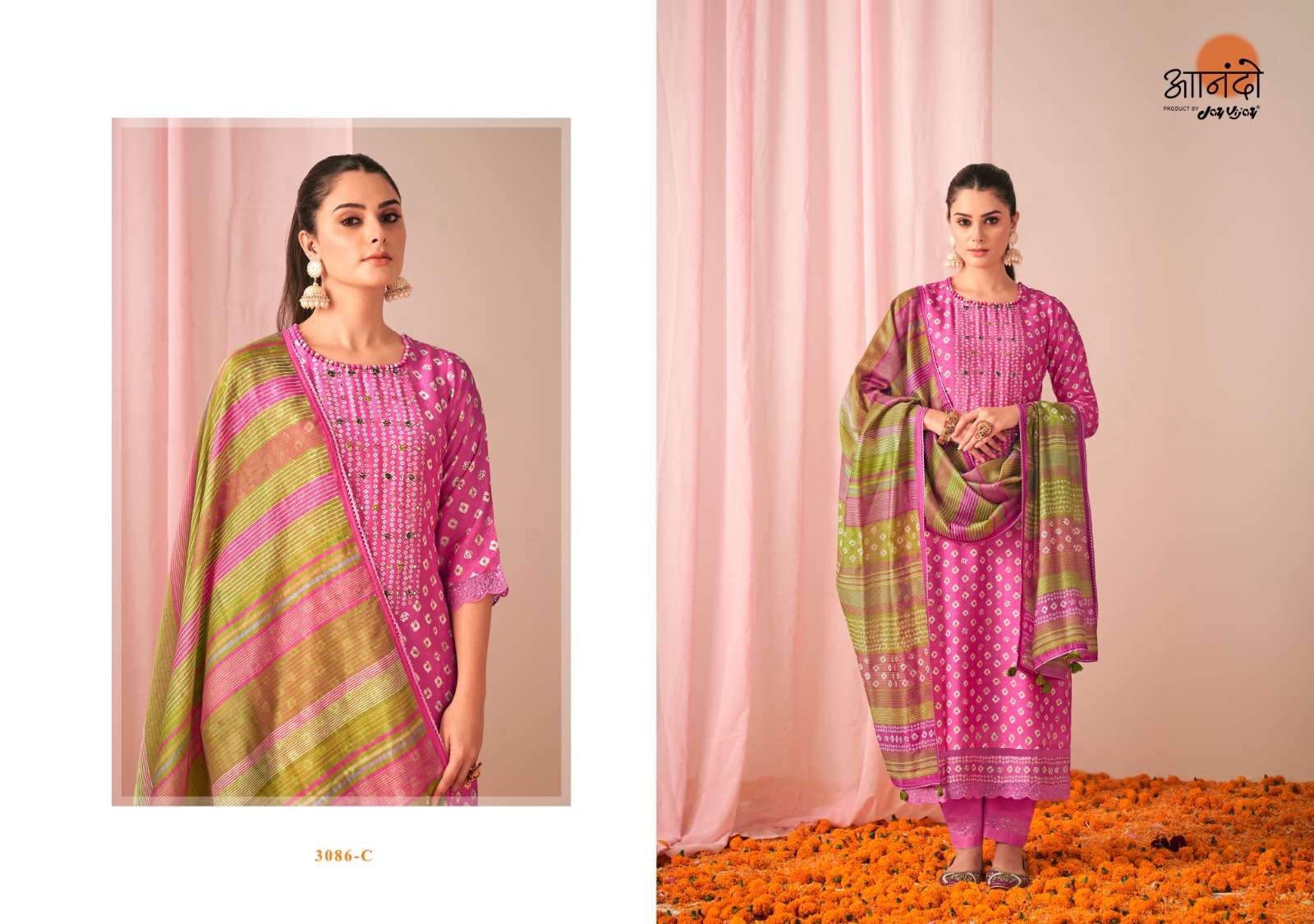 Gulika-3086 By Anando 3086-A To 3086-D Series Beautiful Festive Suits Stylish Colorful Fancy Casual Wear & Ethnic Wear Pure Muslin Silk Dresses At Wholesale Price