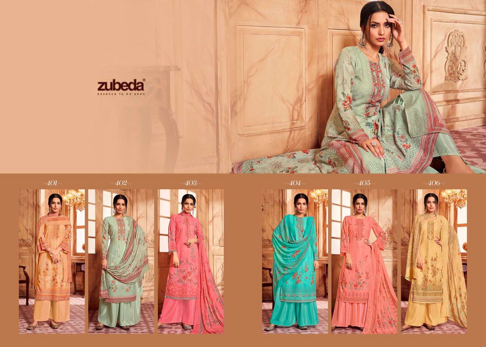 Pakiza By Zubeda 401 To 406 Series Beautiful Festive Suits Stylish Colorful Fancy Casual Wear & Ethnic Wear Georgette Embroidered Dresses At Wholesale Price