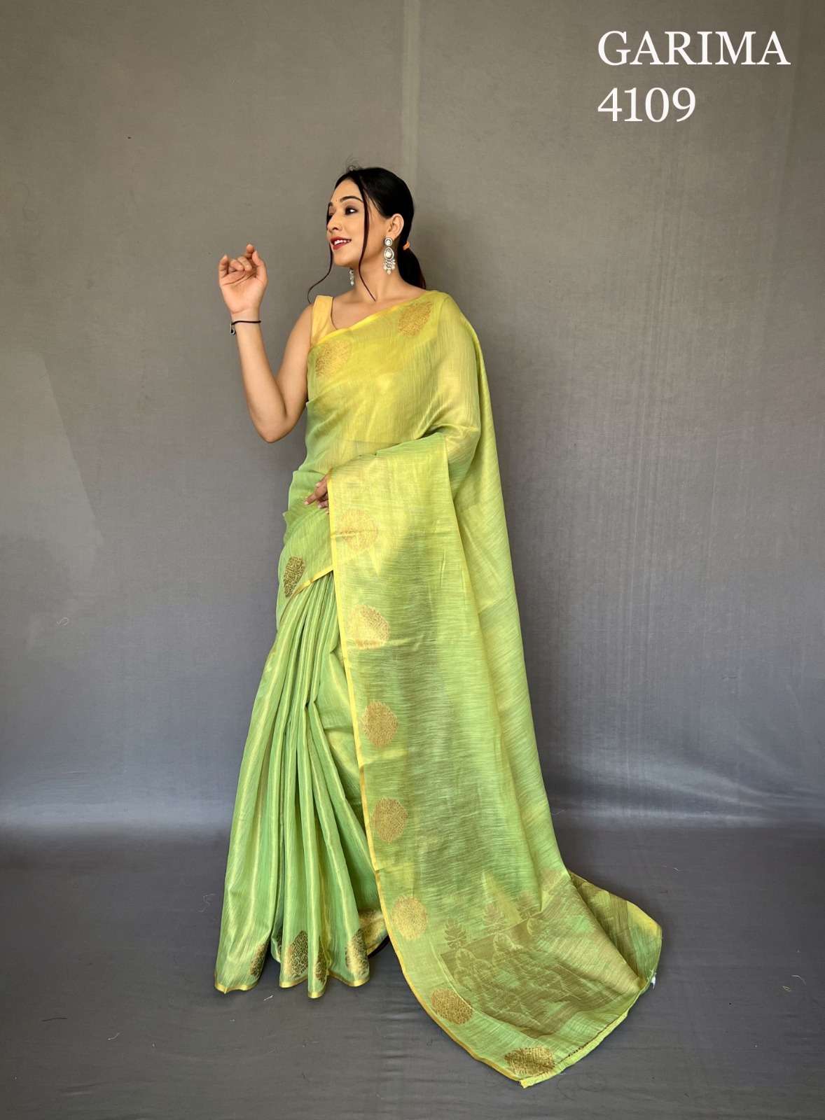 Garima By Fashion Lab 4101 To 4110 Series Indian Traditional Wear Collection Beautiful Stylish Fancy Colorful Party Wear & Occasional Wear Tissue Silk Sarees At Wholesale Price