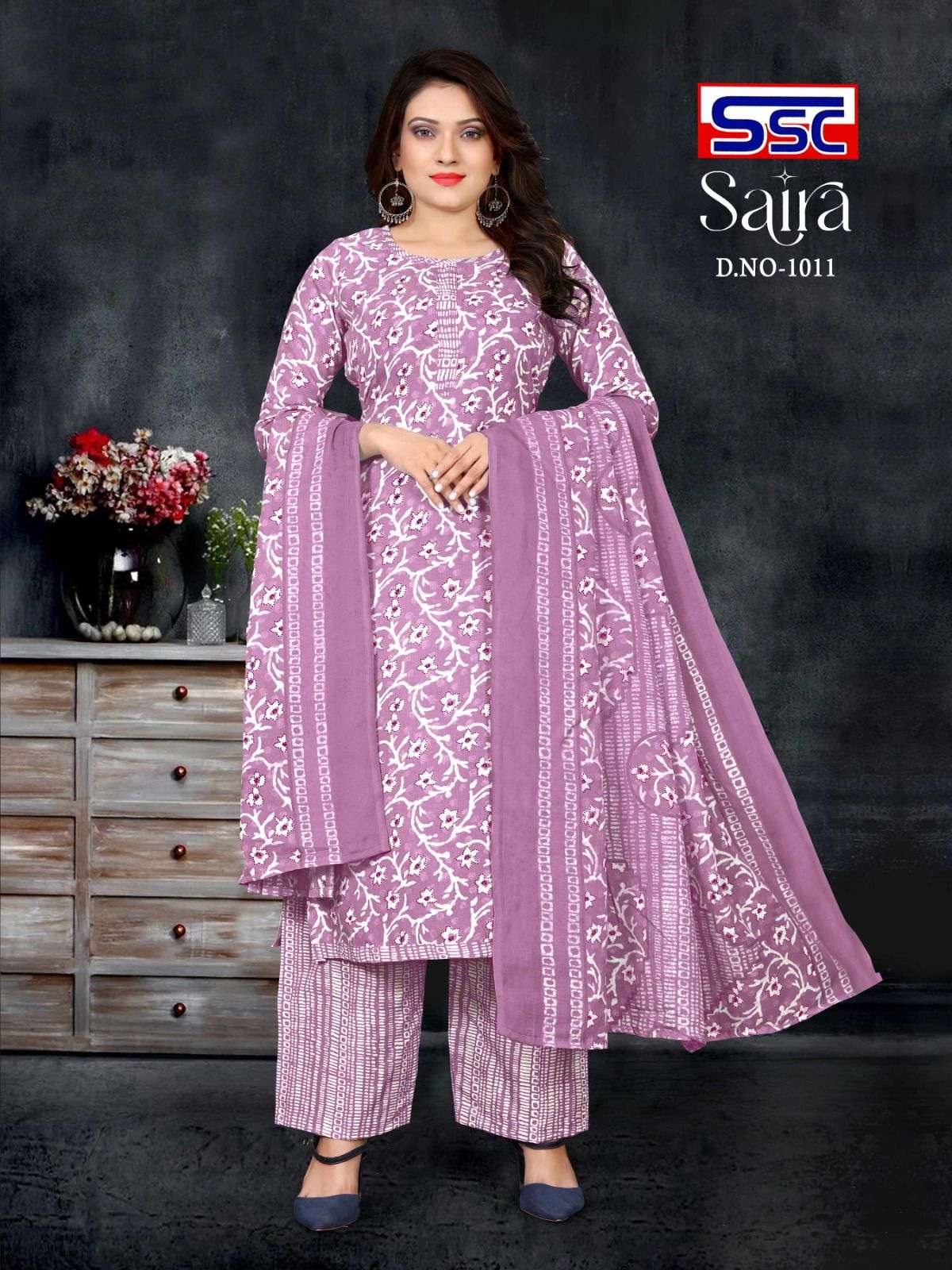 Saira By Shree Shanti Creation 1001 To 1012 Series Beautiful Festive Suits Colorful Stylish Fancy Casual Wear & Ethnic Wear Pure Cotton Print Dresses At Wholesale Price