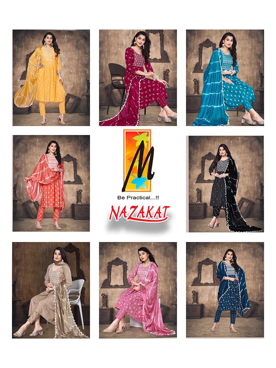 Nazakat By Master 8001 To 8008 Series Beautiful Summer Collection Pakisatni Suits Stylish Fancy Colorful Casual Wear & Ethnic Wear Rayon Print Dresses At Wholesale Price